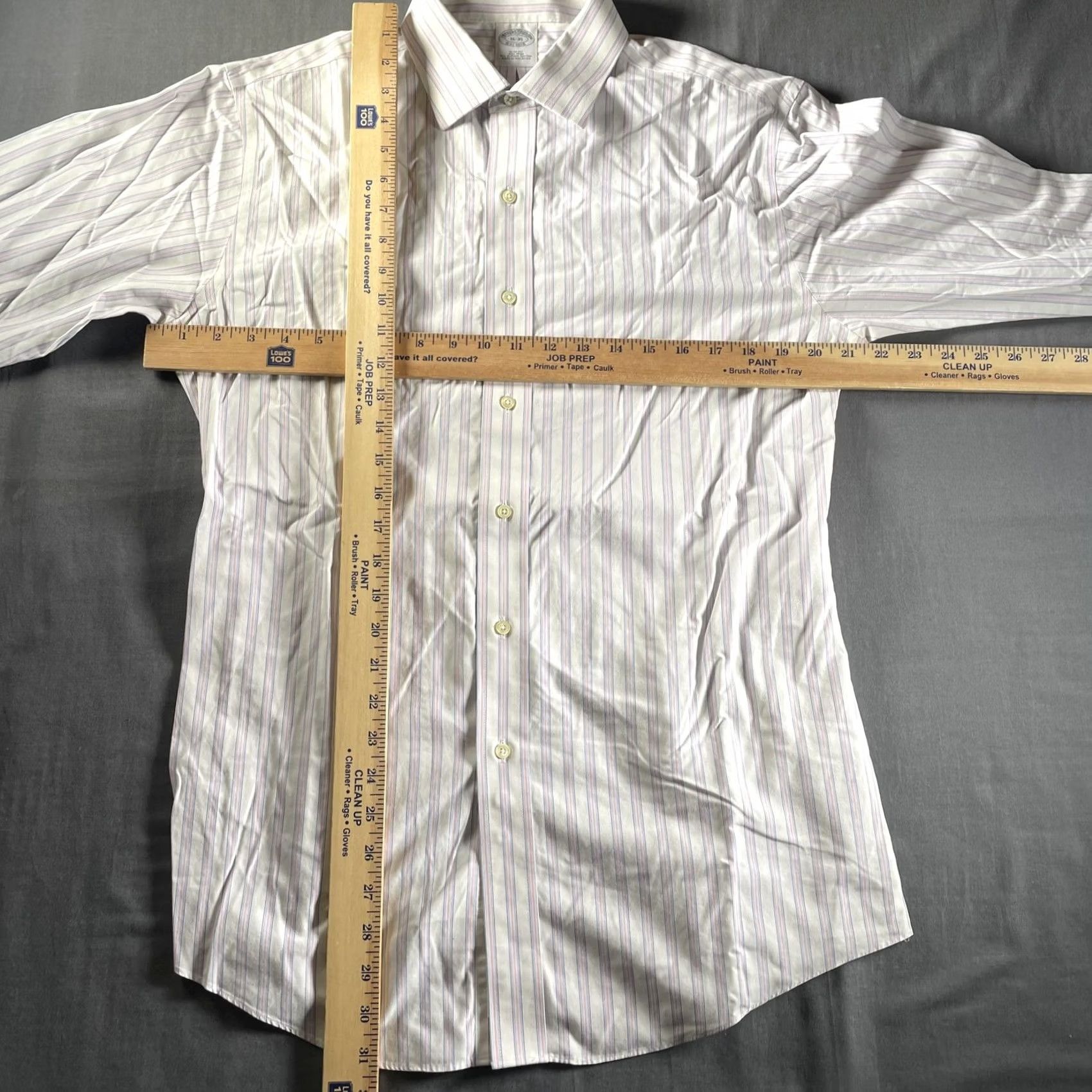 Brooks Brothers Brooks Brothers Shirt Mens 16-35 White Stripe Slim Fit Non-Iron Supima Cotton Dress Shirt Mens 16-35 White Stripe Slim Fit Non-Iron Supima Cotton Size US L / EU 52-54 / 3 - 4 Thumbnail