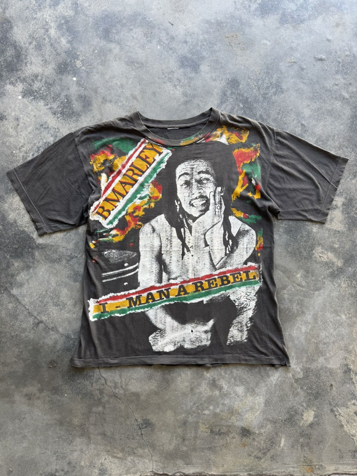 Bob Marley RARE 🔥 Vintage 90’s Distressed Bob Marley Tuff Gong Rap tees Size US XL / EU 56 / 4 - 2 Thumbnail