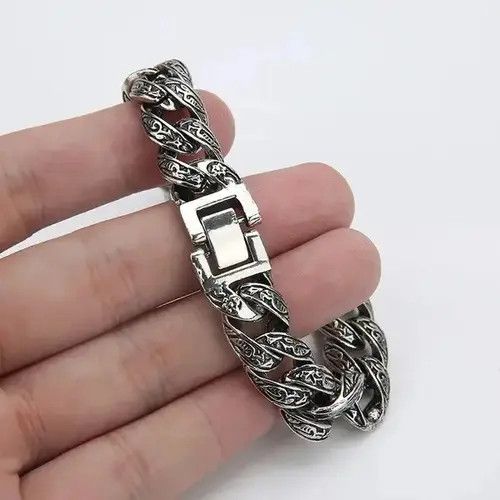 VIBE 21cm Engraved Cuban Bracelet Size ONE SIZE - 2 Thumbnail