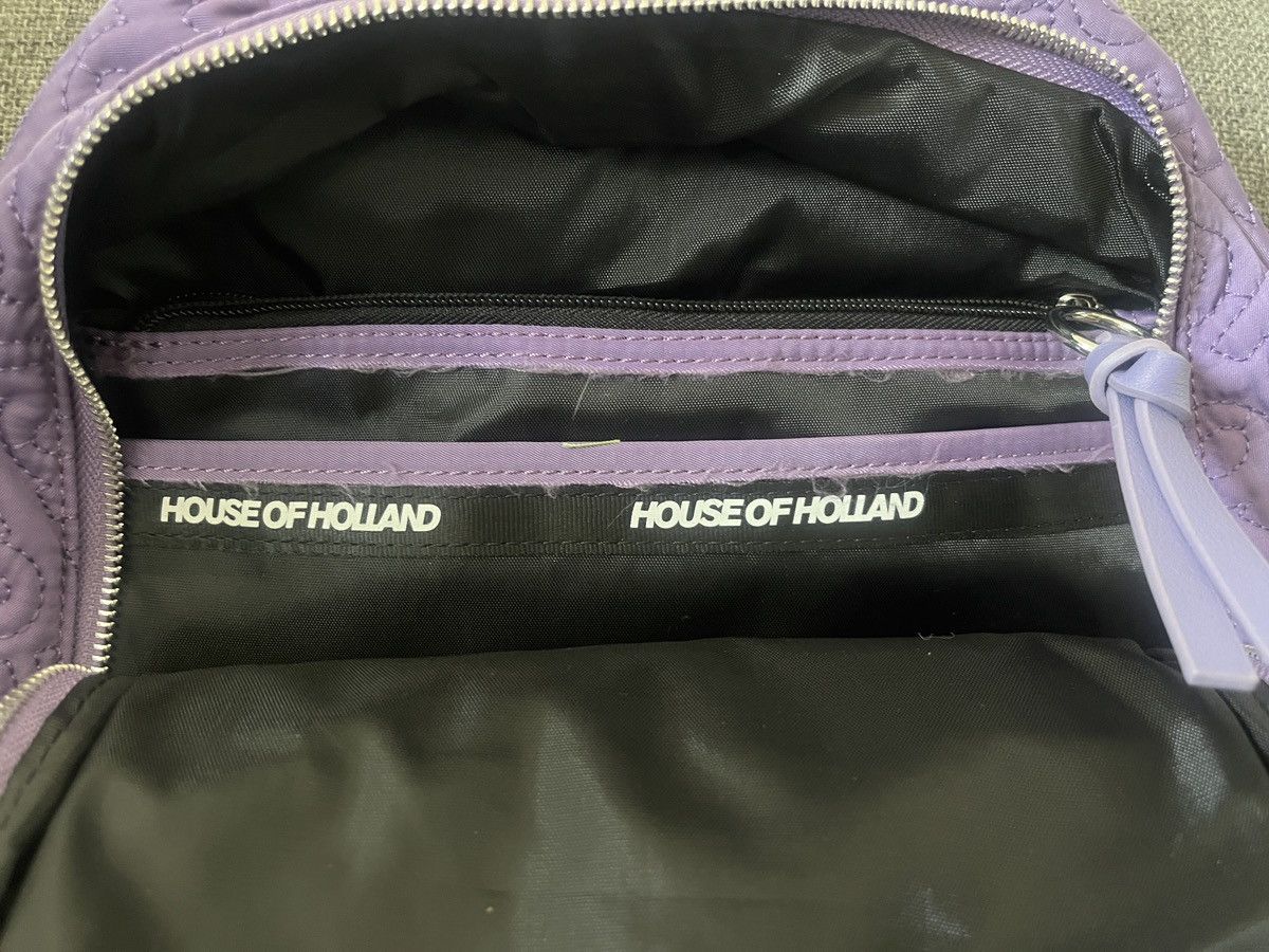 House Of Holland House of Holland Quilted Logo Backpack Purple Size ONE SIZE - 7 Thumbnail