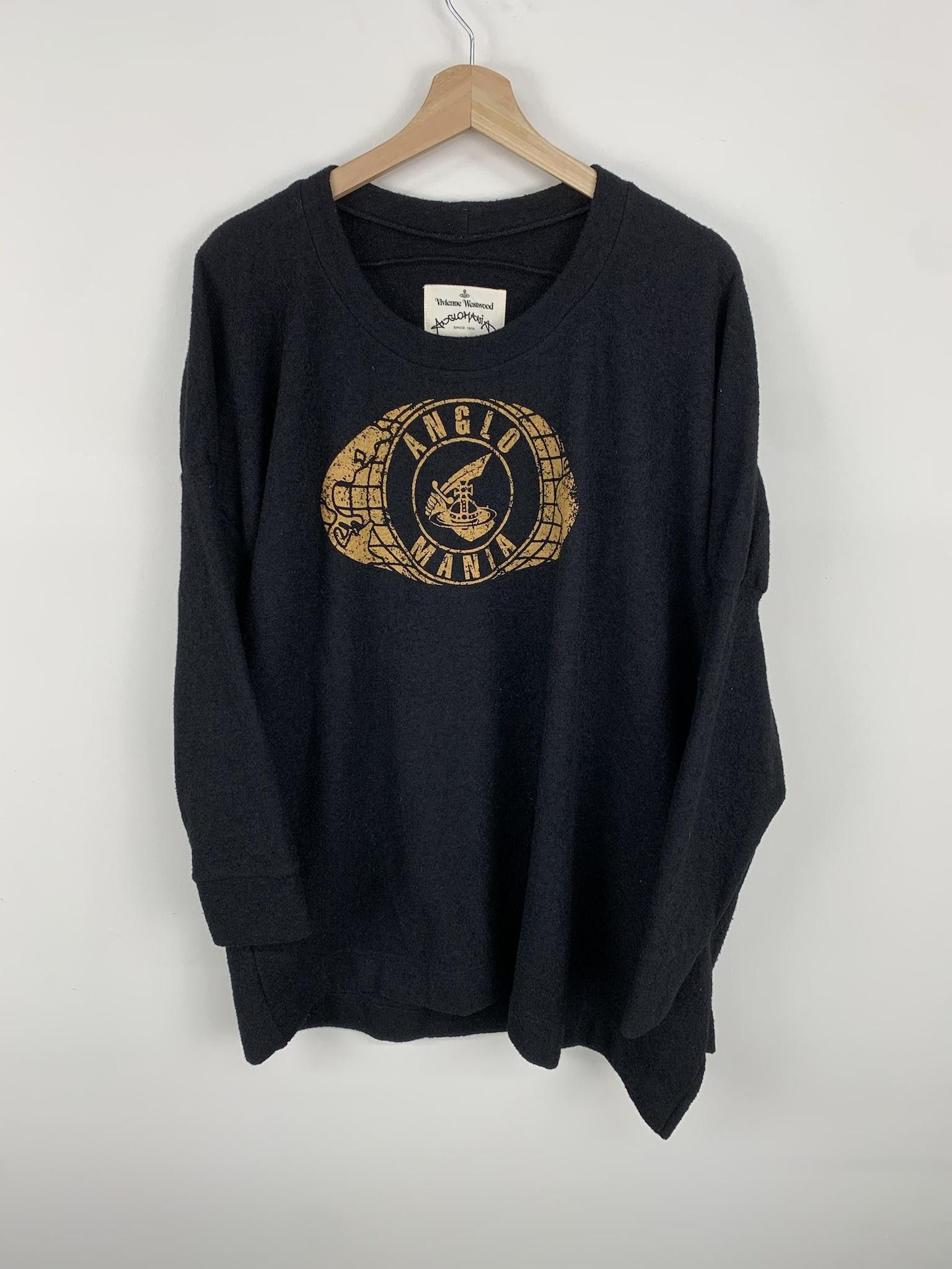 Image of Seditionaries Vivienne Westwood Anglomania Fleece Crewneck in Black, Men's (Size Small)