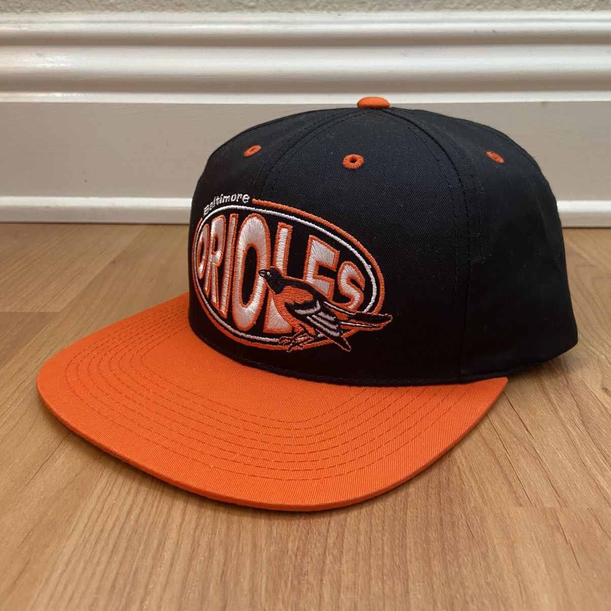 MLB MLB Baltimore Orioles Logo Vintage 90s Snapback Hat Size ONE SIZE - 2 Thumbnail