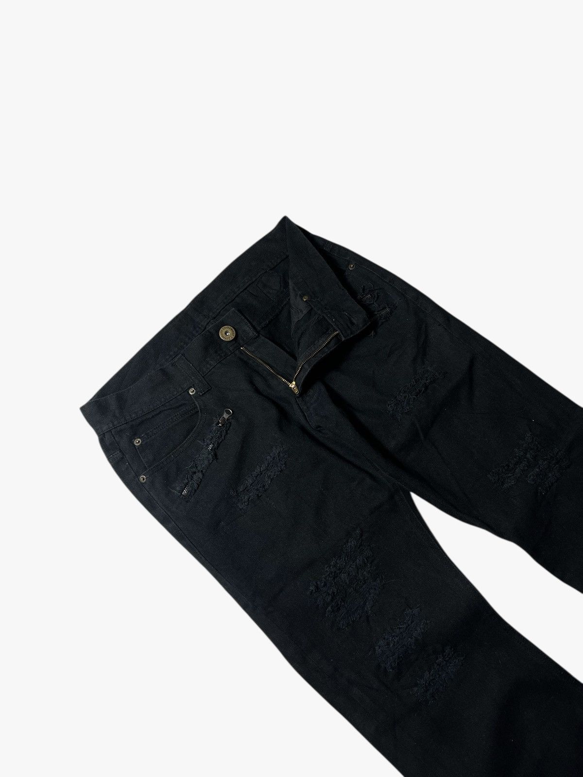 Japanese Brand Crazy Distressed Flare Gothic Grunge Lgb Buckleback Pants Size US 30 / EU 46 - 6 Thumbnail