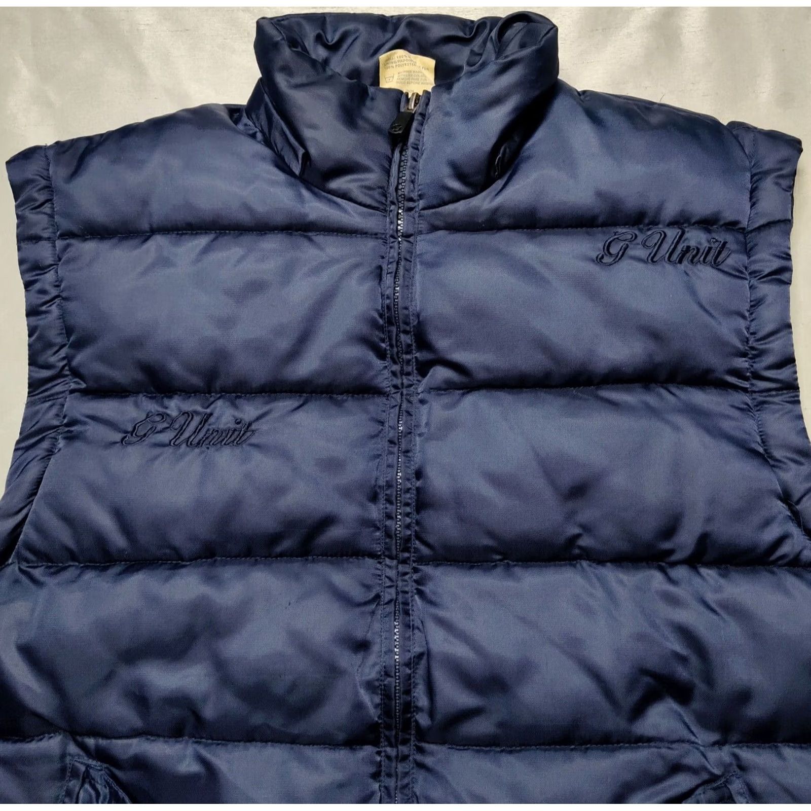 Vintage G-UNIT Men Medium Blue Full Zip Nylon Puffer Vest Jacket Shirt? Size US M / EU 48-50 / 2 - 5 Thumbnail