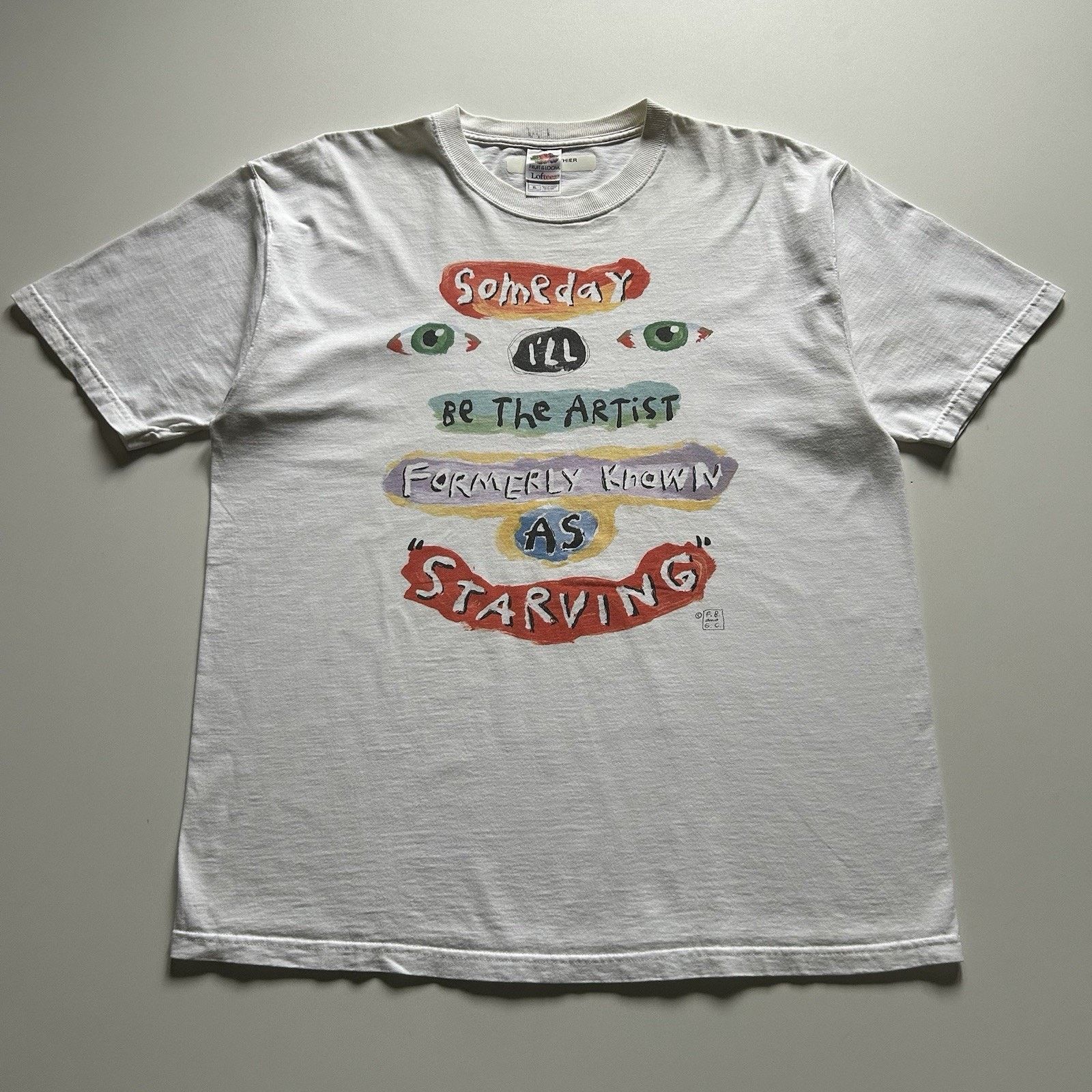 Fruit Of The Loom Vintage Y2K Funny Art Shirt Starving Artist Prince Parody XL Size US XL / EU 56 / 4 - 1 Thumbnail