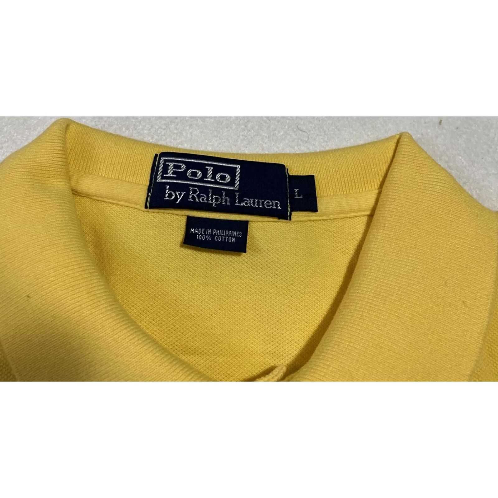 Polo Ralph Lauren Polo Ralph Lauren Polo Shirt Men's Short Sleeve L Cotton Yellow Solid Logo Classic 100% Cotton Regular Fit Size US L / EU 52-54 / 3 - 5 Thumbnail