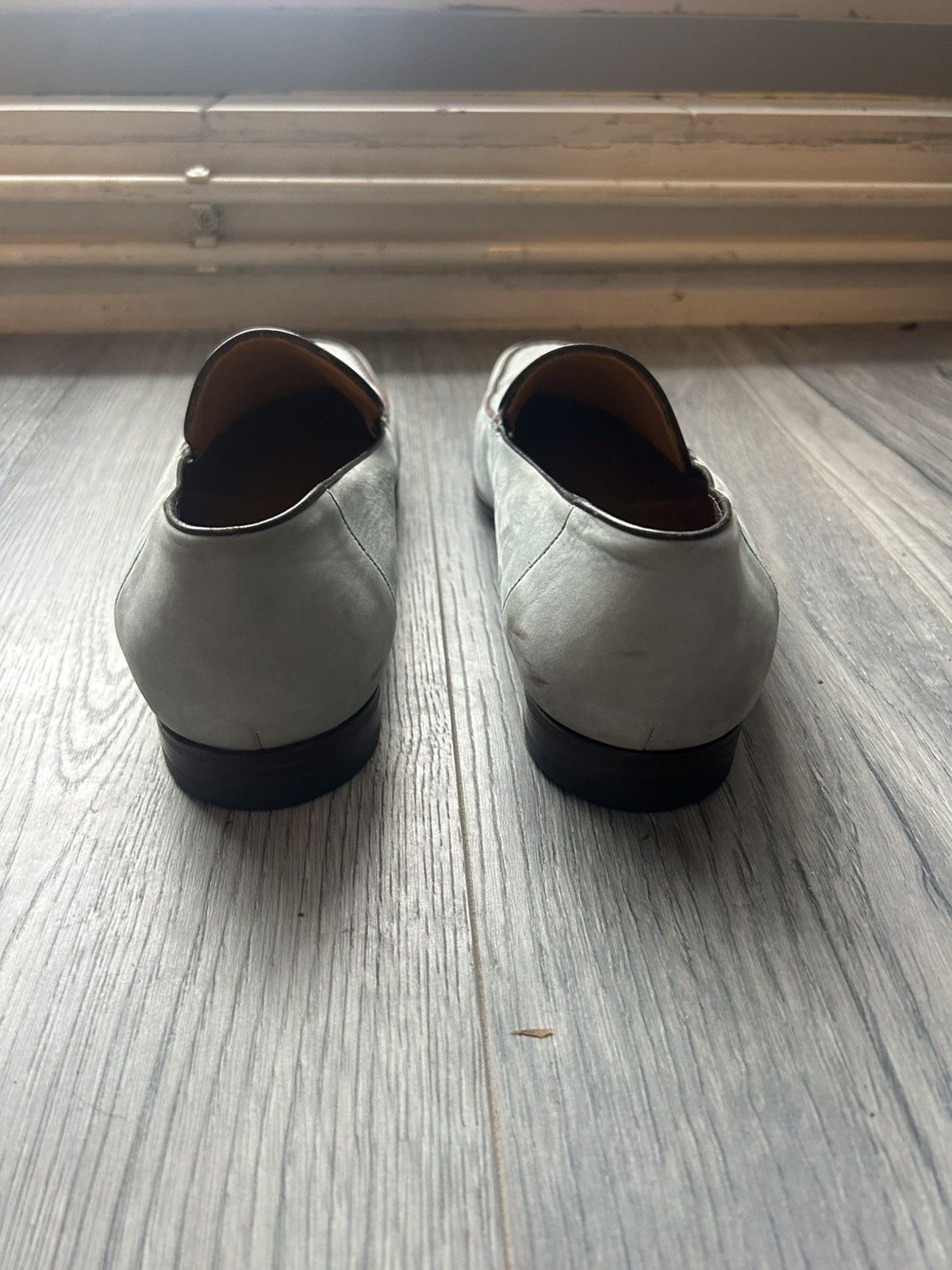 Gucci Gucci Light Blue Suede Loafers with Metal Accent - Size 43E Size US 10 / EU 43 - 8 Thumbnail