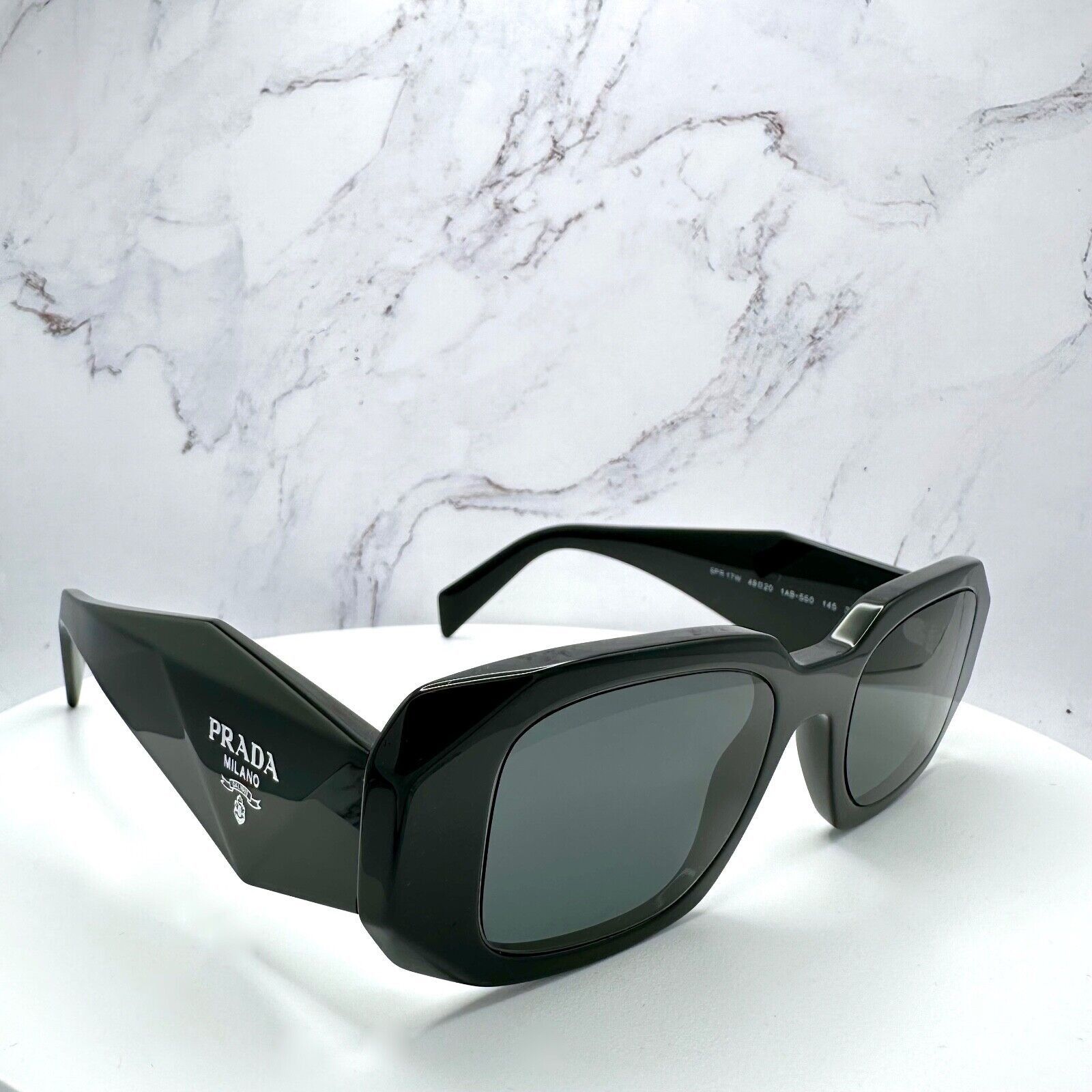 PRADA Sunglasses Black Acetate PR 17WS Symbole Authentic