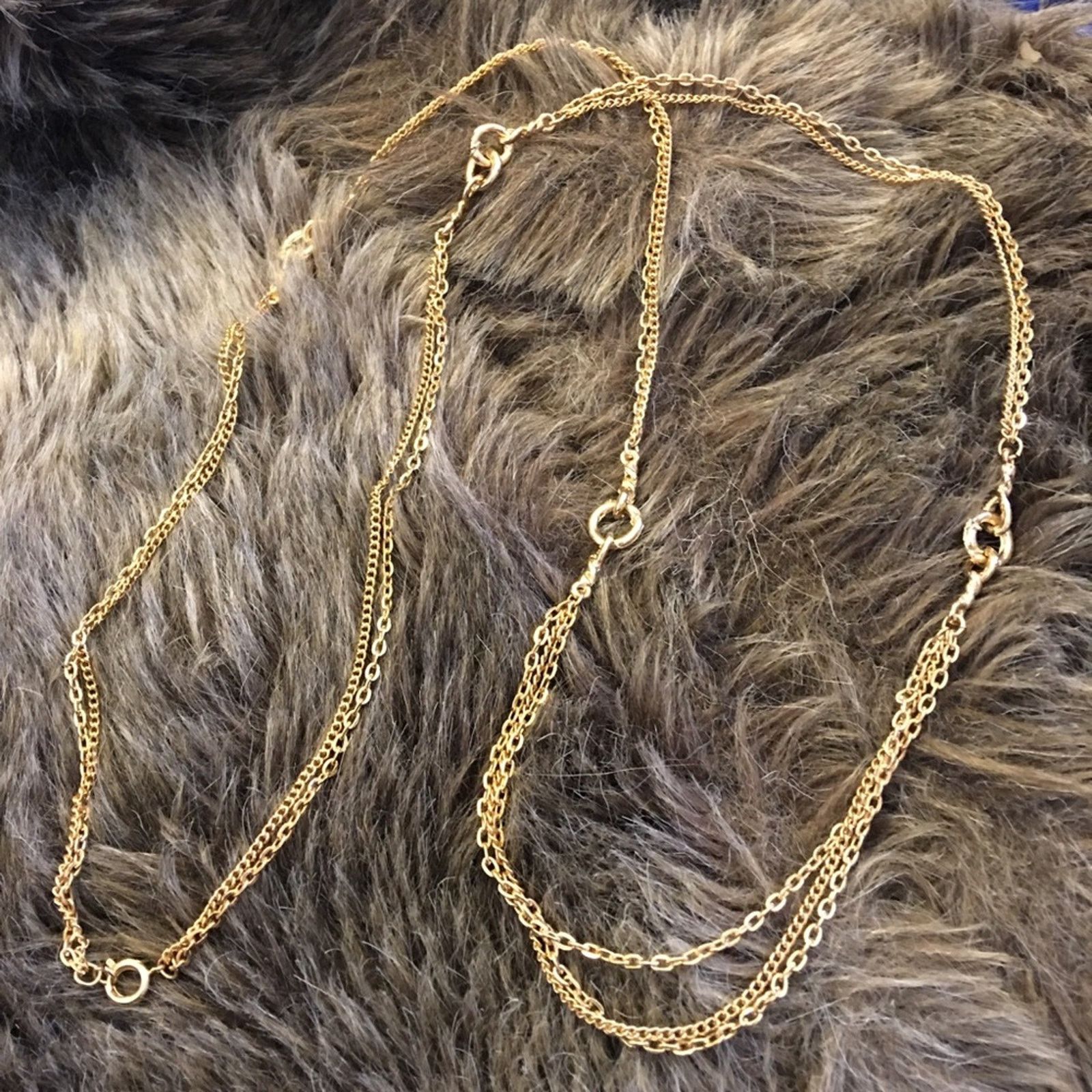 Vintage Vintage shiny gold multi strand chain necklace Size ONE SIZE - 8 Thumbnail