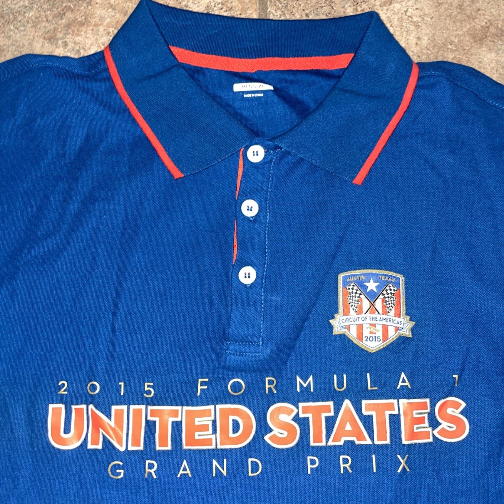 Vintage Polo Shirt 2015 Formula Grand Prix United States Polo Mens XL Short Sleeve Blue Button-Up Mens XL Size US XL / EU 56 / 4 - 2 Thumbnail