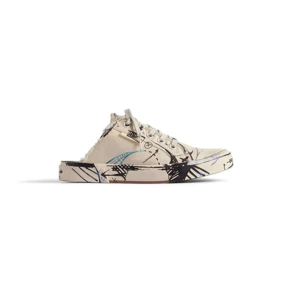 Balenciaga o1srvl11e0825 Paris Sketch Mules in Beige Size US 10 / IT 40 - 1 Thumbnail