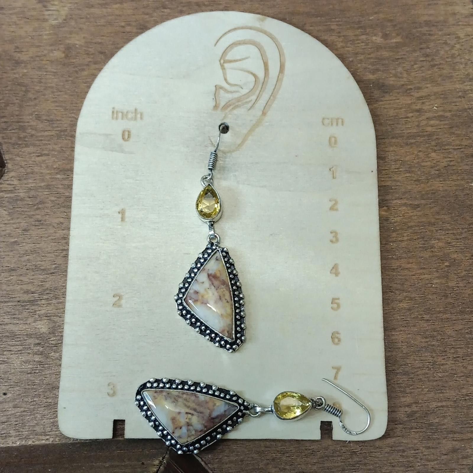 Designer Elegant Jasper and Citrine Stone Earrings Size ONE SIZE - 4 Thumbnail