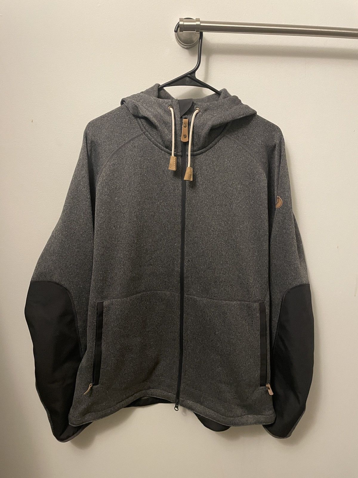 image of Fjallraven Övik Fleece Hoodie in Grey, Men's (Size XL)