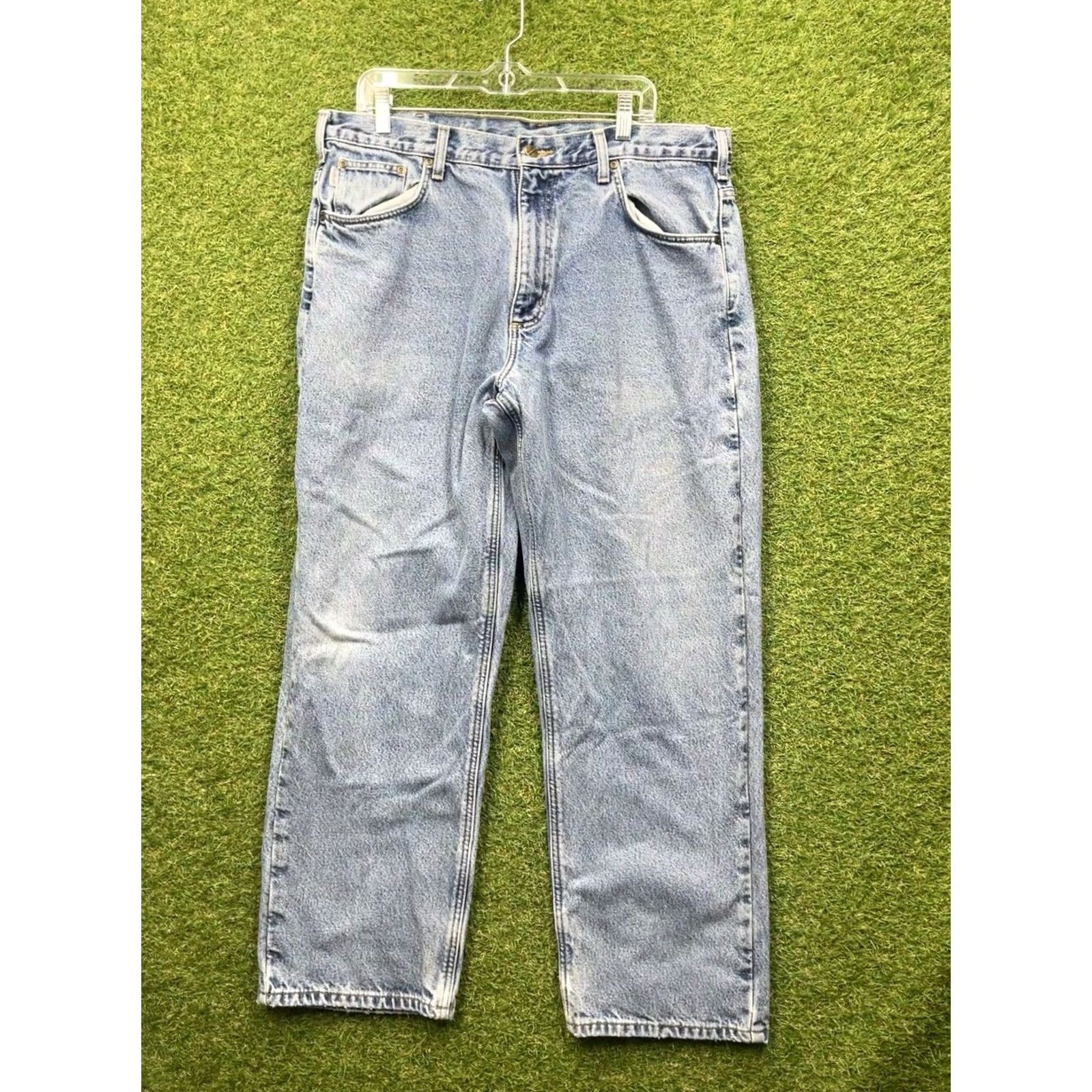 Carhartt Carhartt Jeans Mens 36x30 Blue Denim Relaxed Straight Lined Workwear Size US 36 / EU 52 - 3 Thumbnail