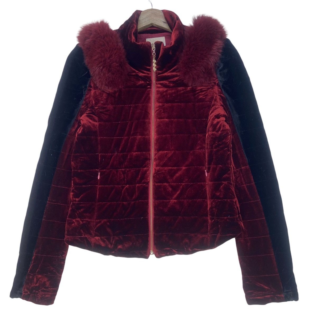 Japanese Brand Japanese Brand Manfeiqi Red Velvet Fox Fur Quilted Jacket Size S / US 4 / IT 40 - 3 Thumbnail