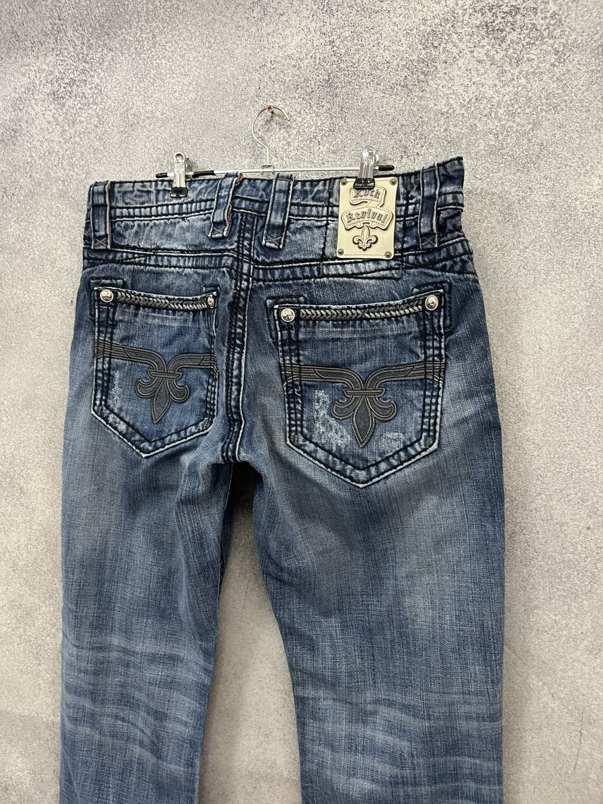 Rock Revival ROCK REVIVAL Hadriel Straight Blue Distressed Jeans Size US 34 / EU 50 - 2 Thumbnail