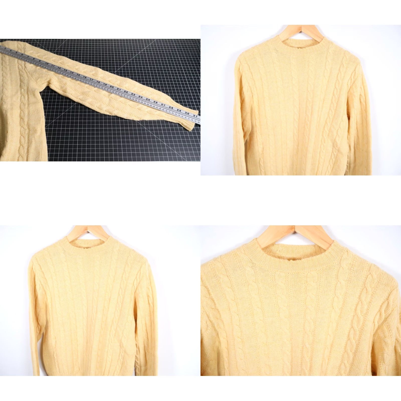 Vintage VINTAGE Unbranded Sweater Mens Large Yellow Virgin Wool Cable Knit Lightweight Crew Neck Pullover 80s Size US L / EU 52-54 / 3 - 8 Thumbnail
