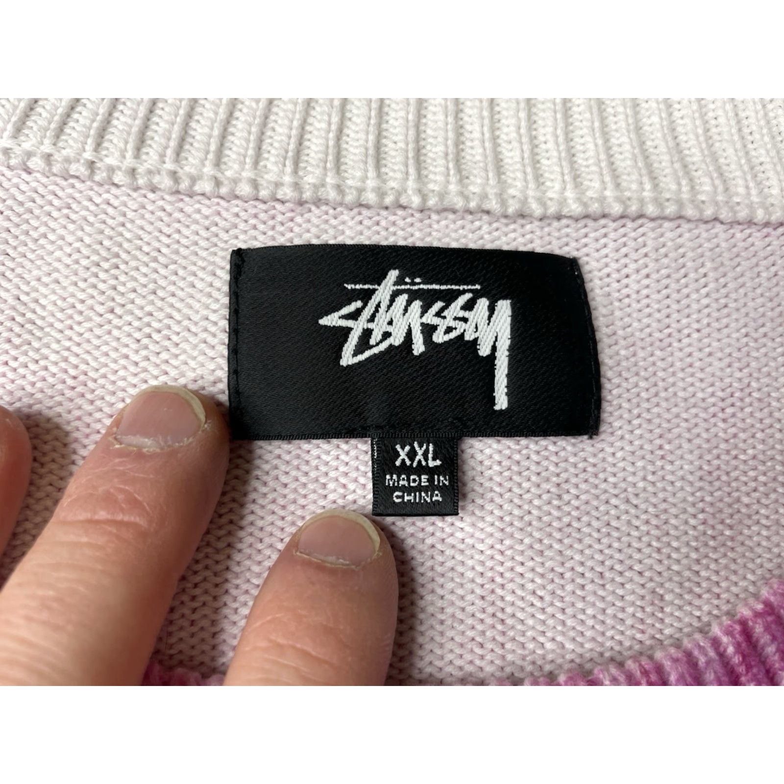Vintage STUSSY RARE Printed Fur Crew Neck Sweater Pink Cotton Men’s XXL Size US XXL / EU 58 / 5 - 3 Thumbnail