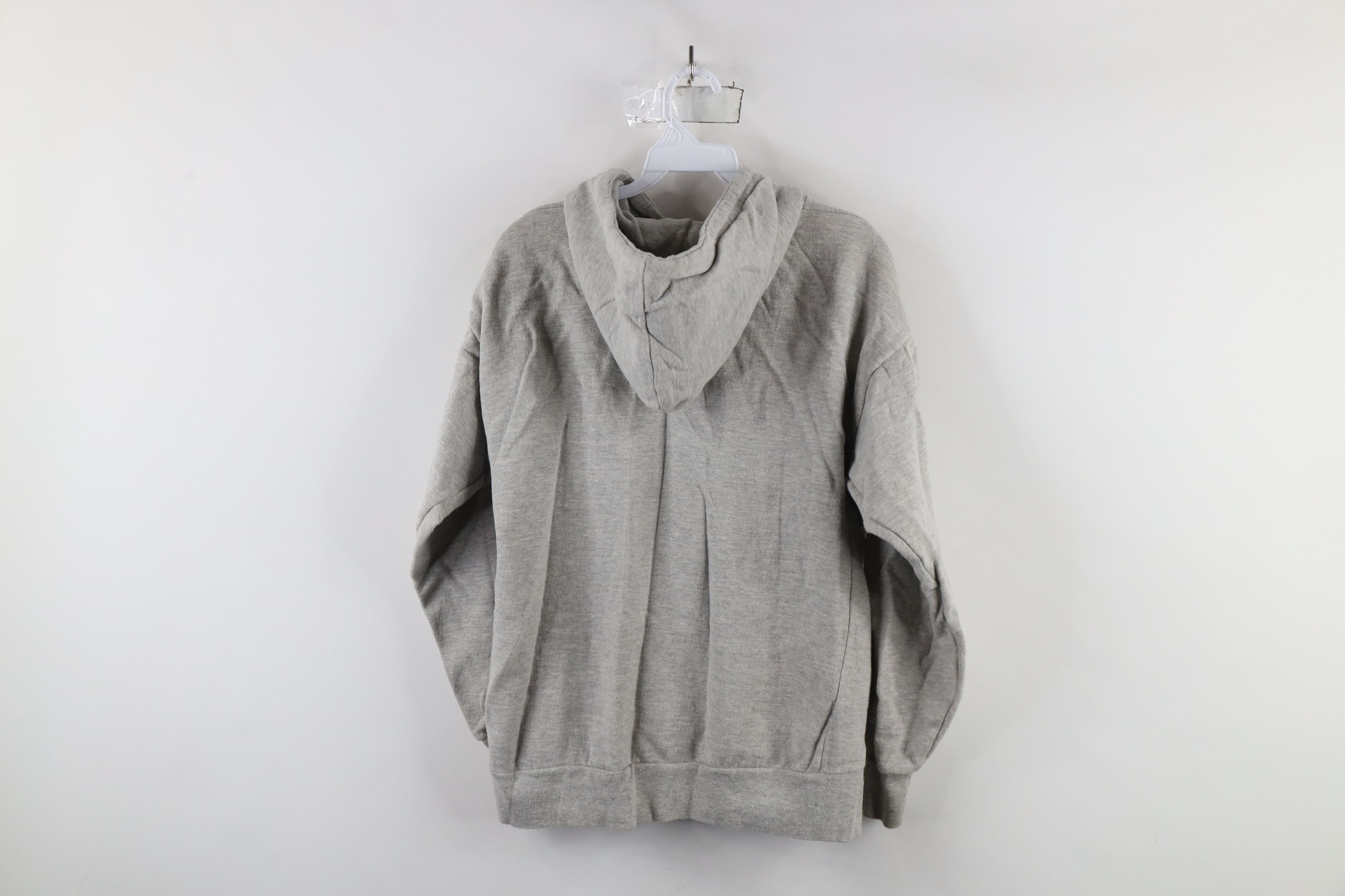 Vintage Vintage 90s Streetwear Blank Full Zip Hoodie Heather Gray Size L / US 10 / IT 46 - 15 Thumbnail