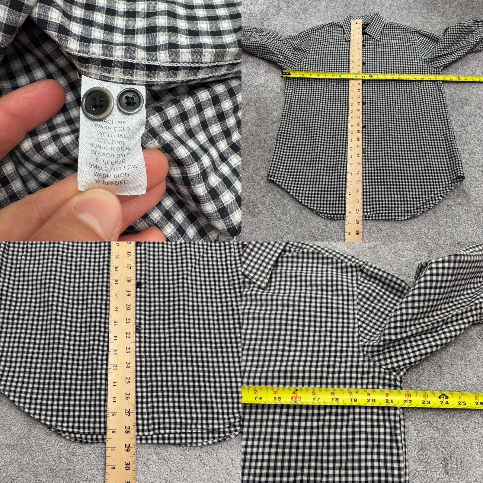 Vintage Black Brown 1826 Button-Down Shirt Mens M Gingham Cotton Long Sleeve Casual Shirt Size US M / EU 48-50 / 2 - 8 Thumbnail
