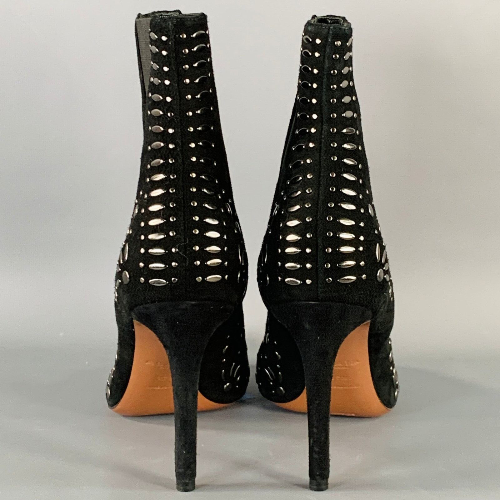 Alaia ALAIA Size 7.5 Black Studded Suede Pull On Stiletto Booties Size US 7.5 / IT 37.5 - 3 Thumbnail