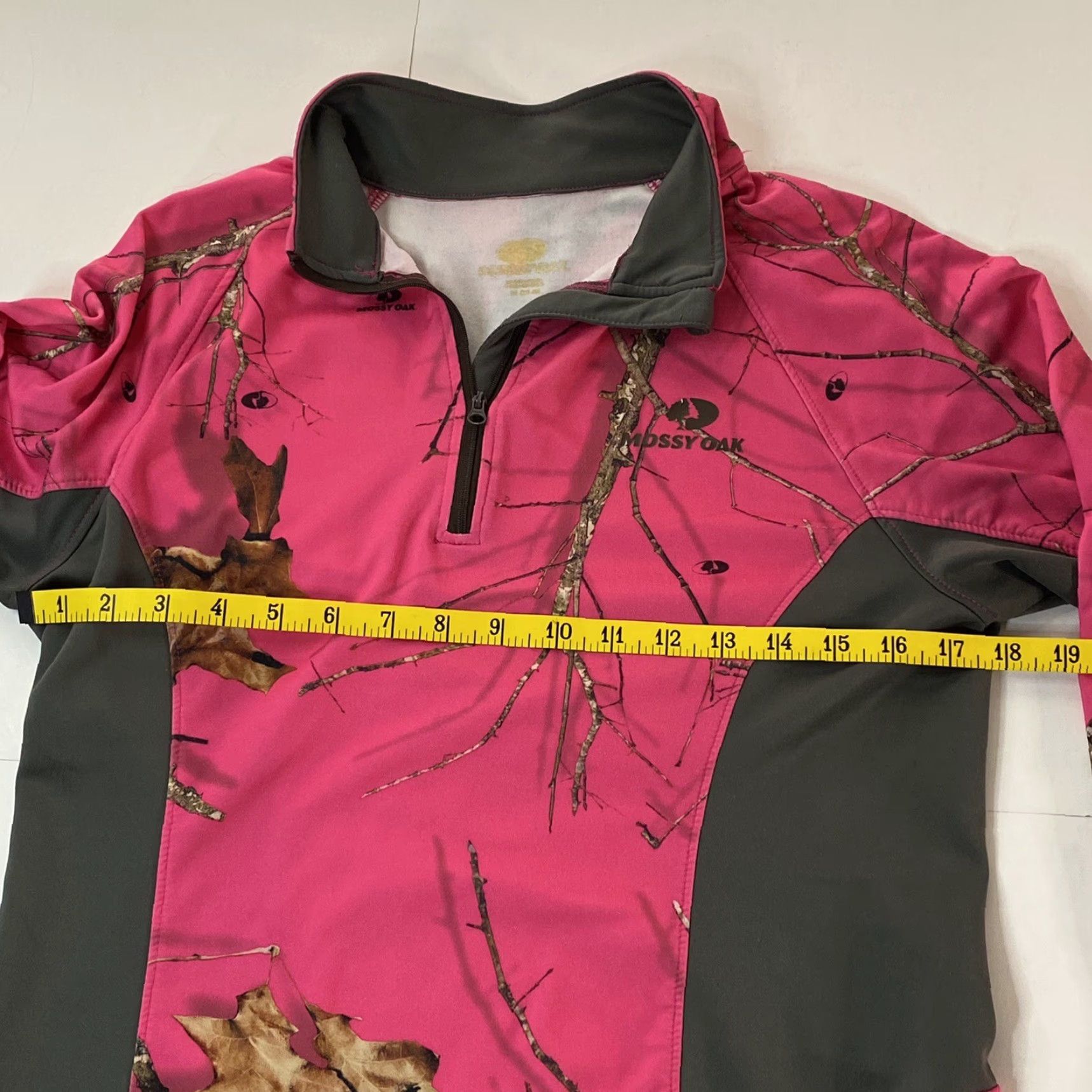 Vintage Mossy Oak Women’s Pink Camo Fleece Quarter Zip Pullover Jacket M Medium Zip Pockets Outdoor Activewear Regular Fit Size M / US 6-8 / IT 42-44 - 7 Thumbnail