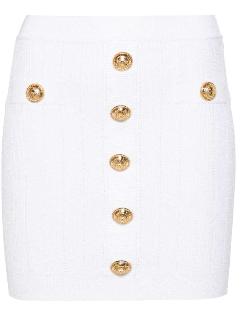 Balmain BUTTONED KNITTED SKIRT Size 27" / US 4 / IT 40 - 1 Thumbnail