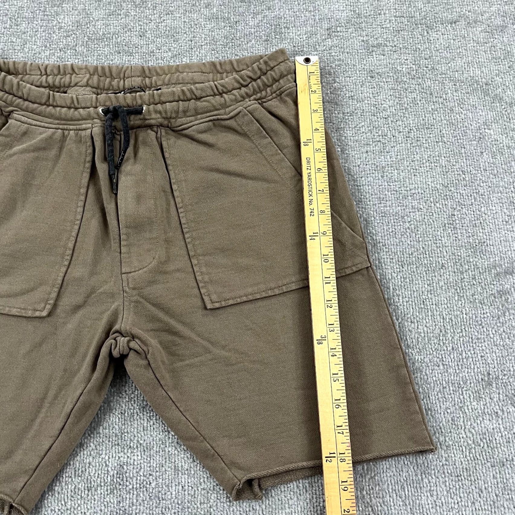 Vintage PRAISE Shorts Mens Small 8" Brown Sweat Lounge Elastic Waist Deep Pockets Size US 29 - 4 Thumbnail