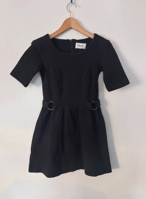 Ganni Ganni textured black mini dress XS Size XS / US 0-2 / IT 36-38 - 2 Thumbnail