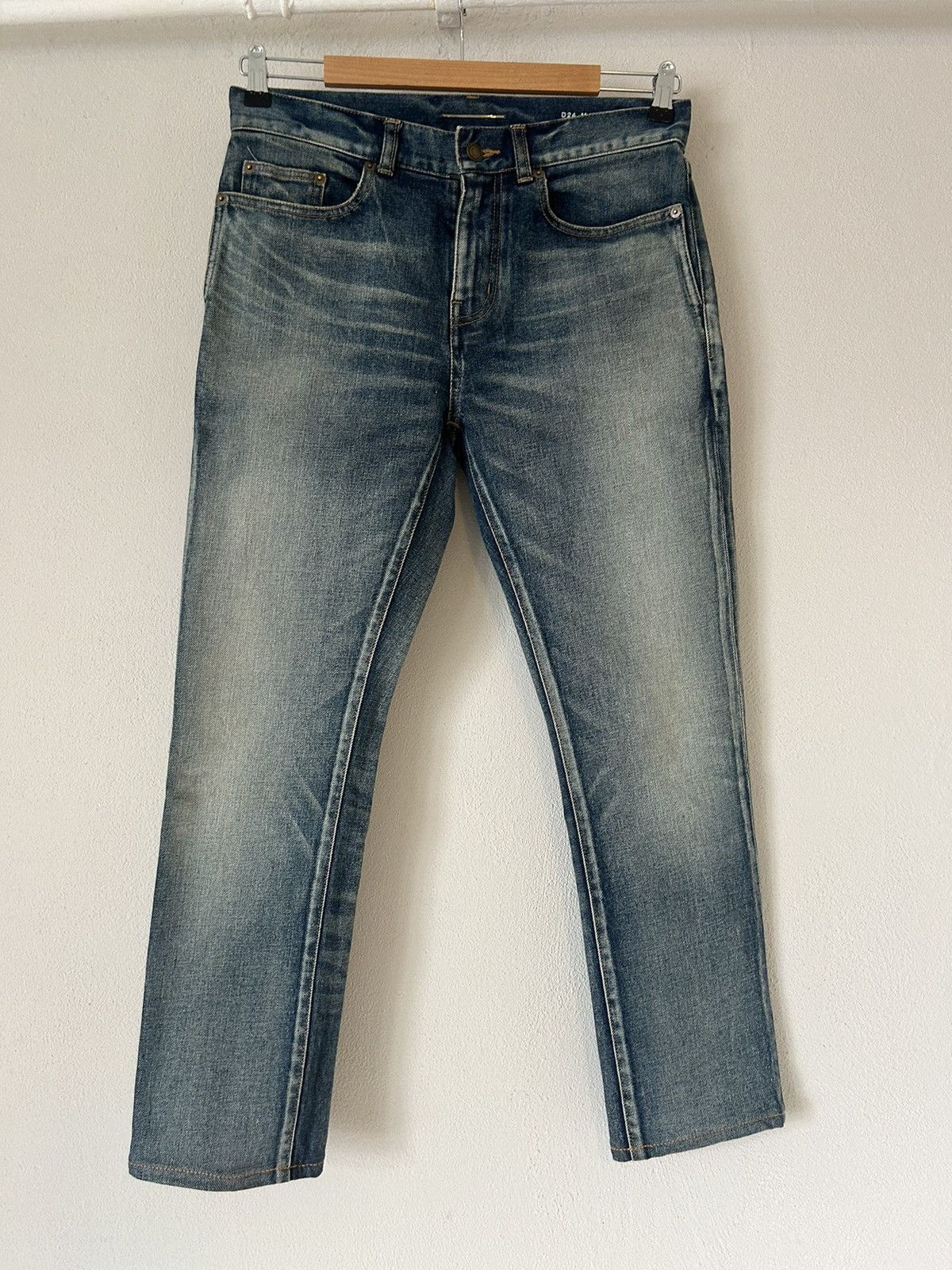 Saint Laurent Paris Saint Laurent Washed Blue Denim Jeans, D24 M/SK-MW Size US 29 - 1 Thumbnail