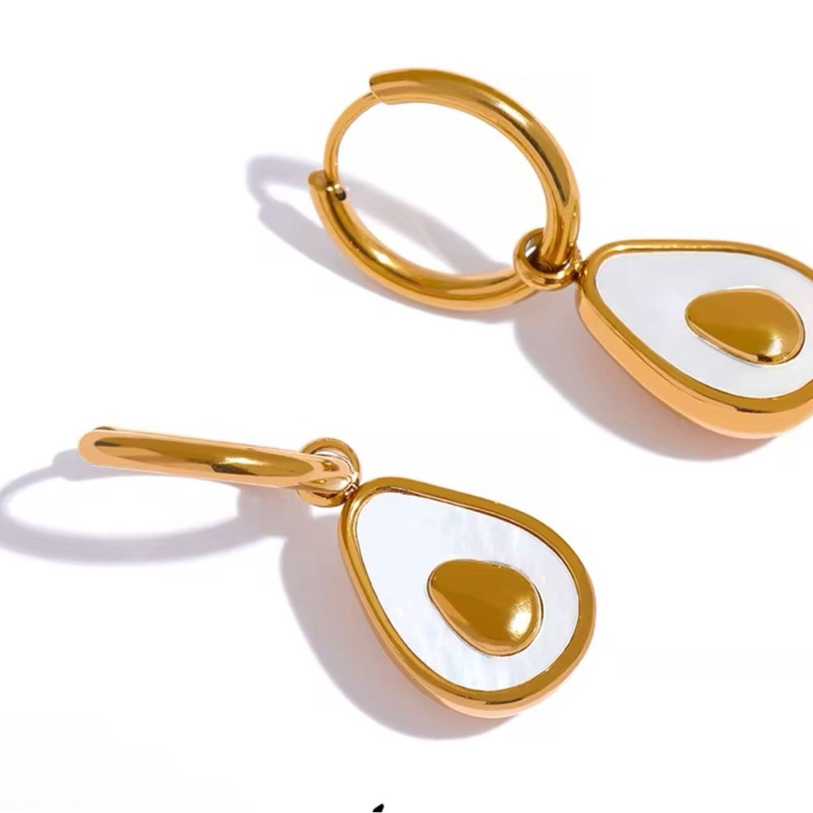 Other Avocado Drop Stainless Steel Fruit Huggie Hoop EarringsWomen Size ONE SIZE - 1 Thumbnail