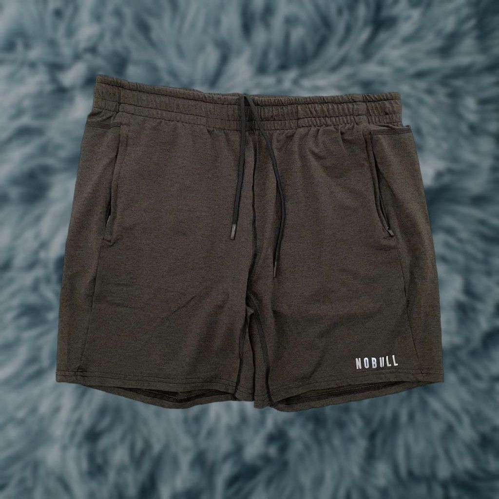 Vintage NoBull Athletic Shorts Mens XL Gray Drawstring Zipper Pockets Stretch Activewear Size US 36 / EU 52 - 1 Thumbnail