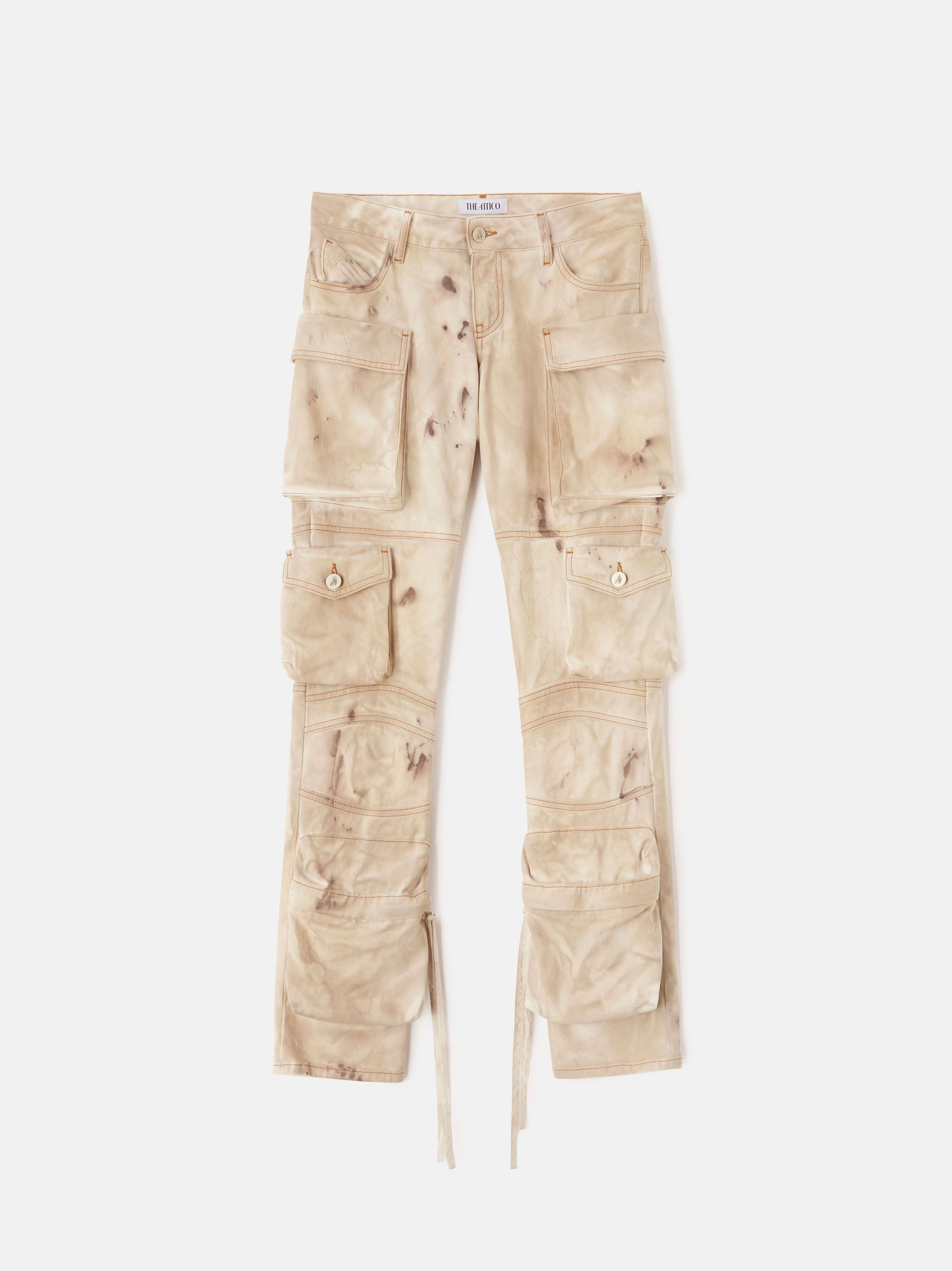 The Attico o1mle0525 Essie Long Pant in Beige Size 26" / US 2 / IT 38 - 1 Thumbnail
