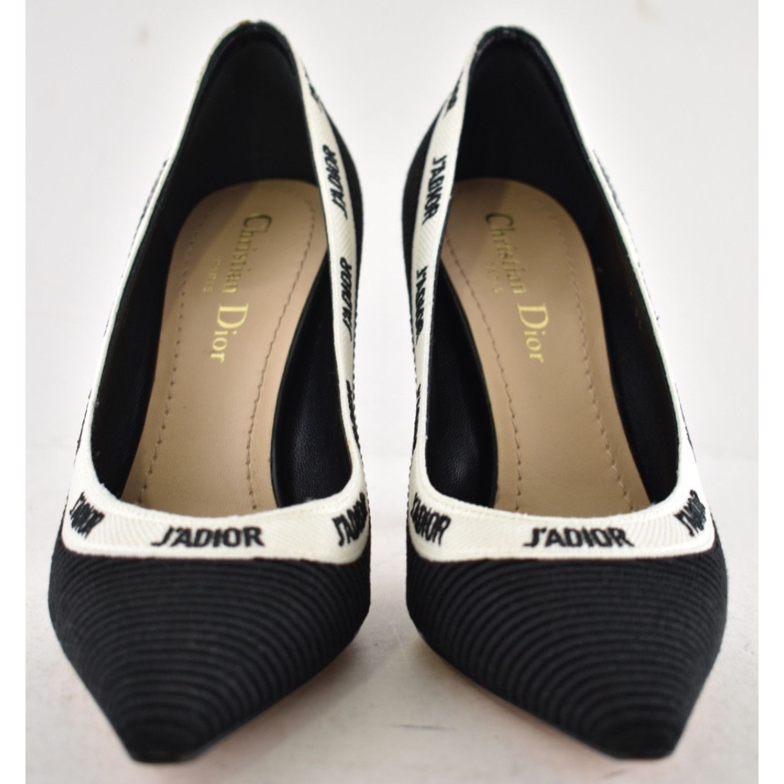 Dior Dior J'adior Jadior Black White Ribbon Logo Embroidered Size US 8.5 / IT 38.5 - 9 Thumbnail
