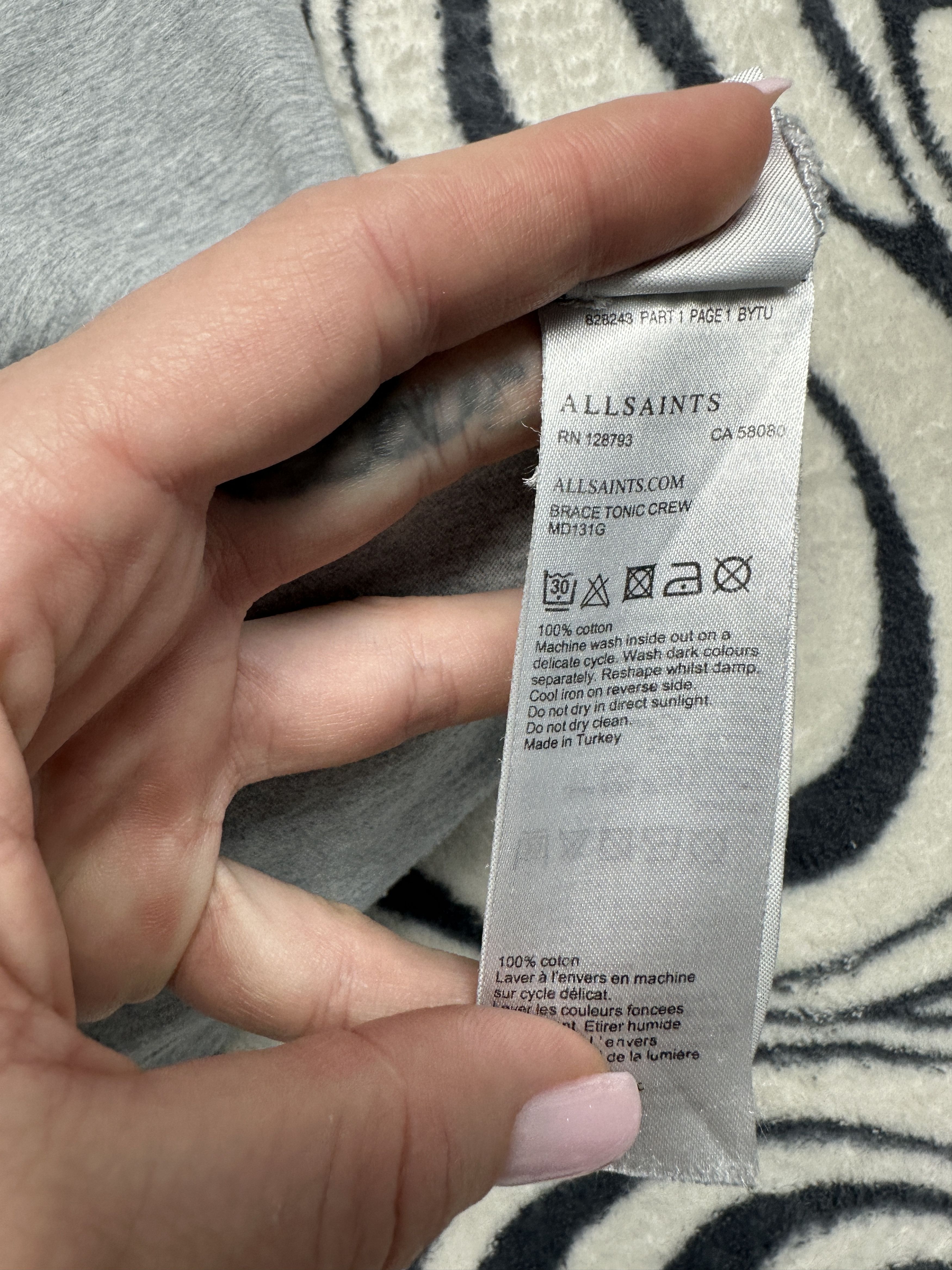 Allsaints Allsaints Mens Brace Tonic Crew Neck T-Shirt Tee Size US M / EU 48-50 / 2 - 5 Thumbnail
