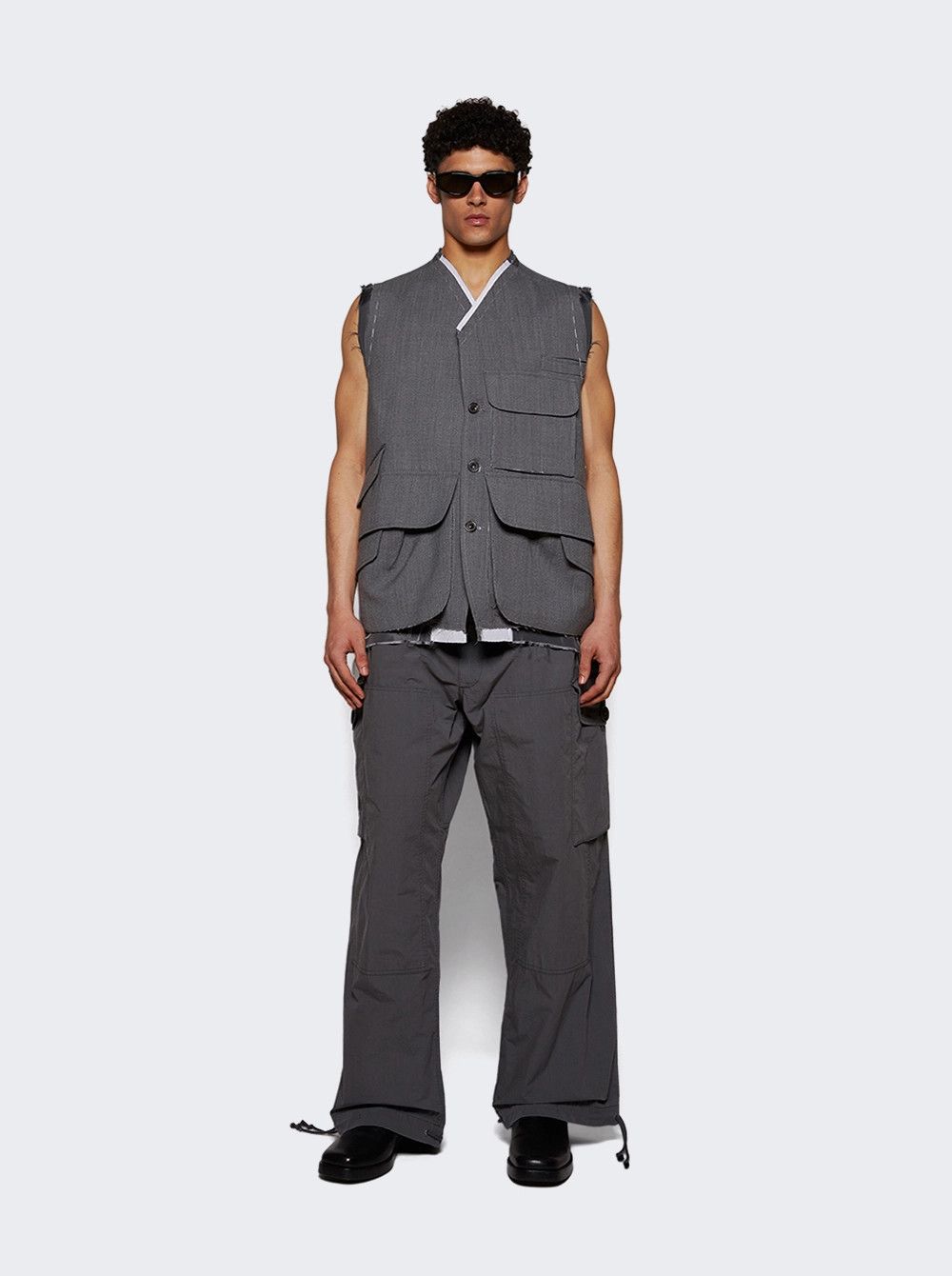 Maison Margiela o1w1db10526 Cargo Vest in Grey Melange Size US XL / EU 56 / 4 - 5 Thumbnail