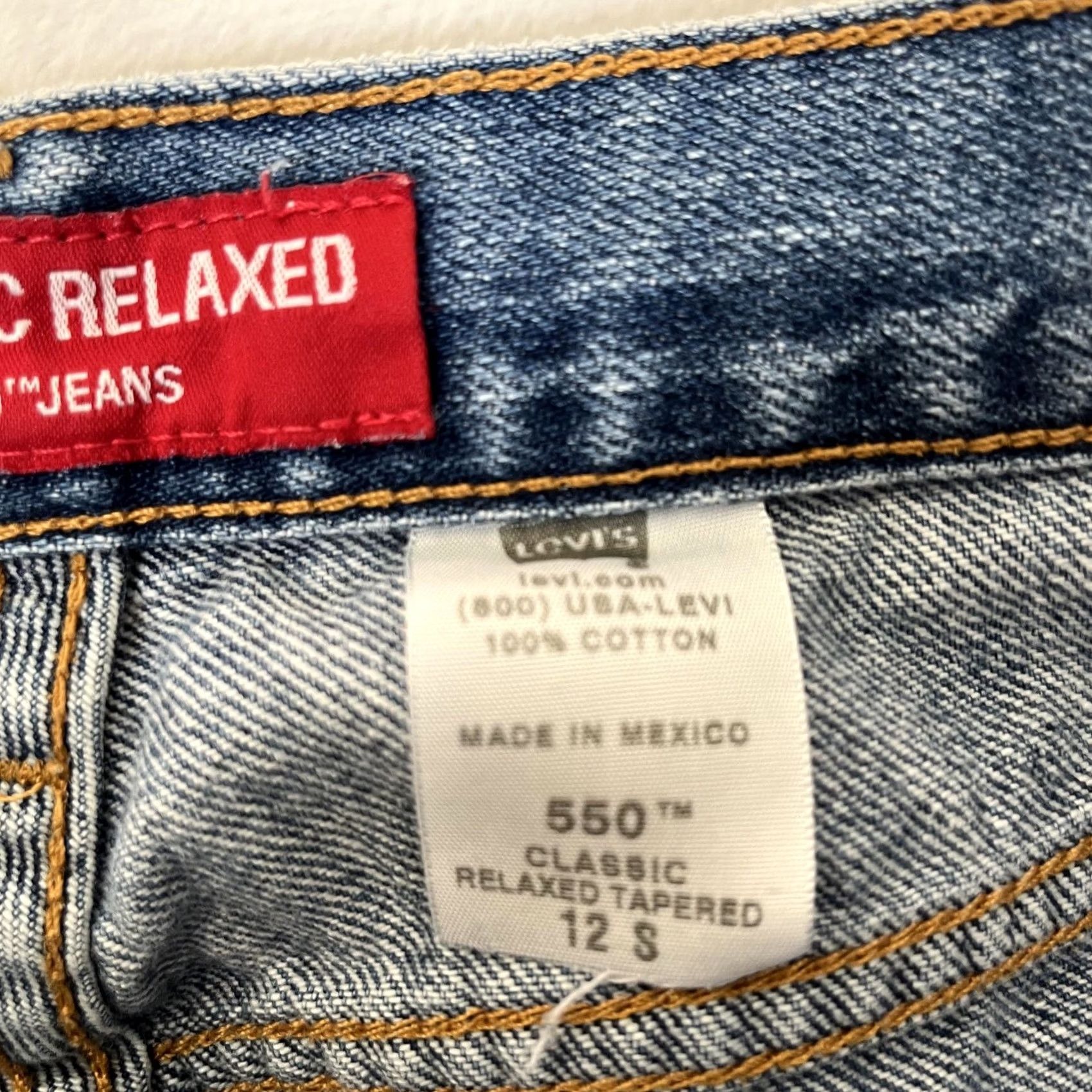 Levi's VTG Levi's 550 Classic Relaxed Tapered Jeans Womens 12 S 32x28 Blue Medium Denim Boots? Size 34" / US 12 / IT 48 - 5 Thumbnail