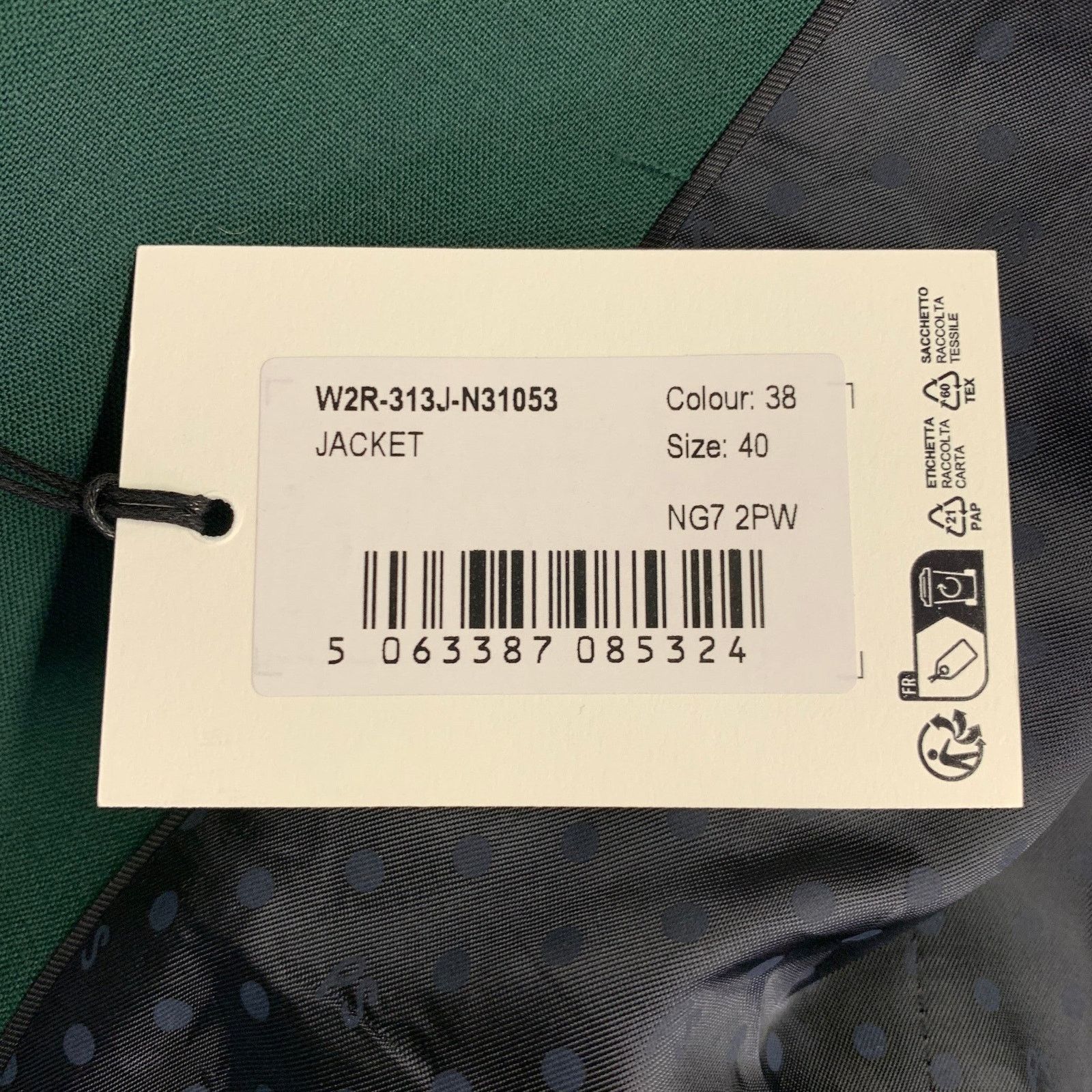 Size S Forest Green Wool Notch Lapel Jacket Blazer