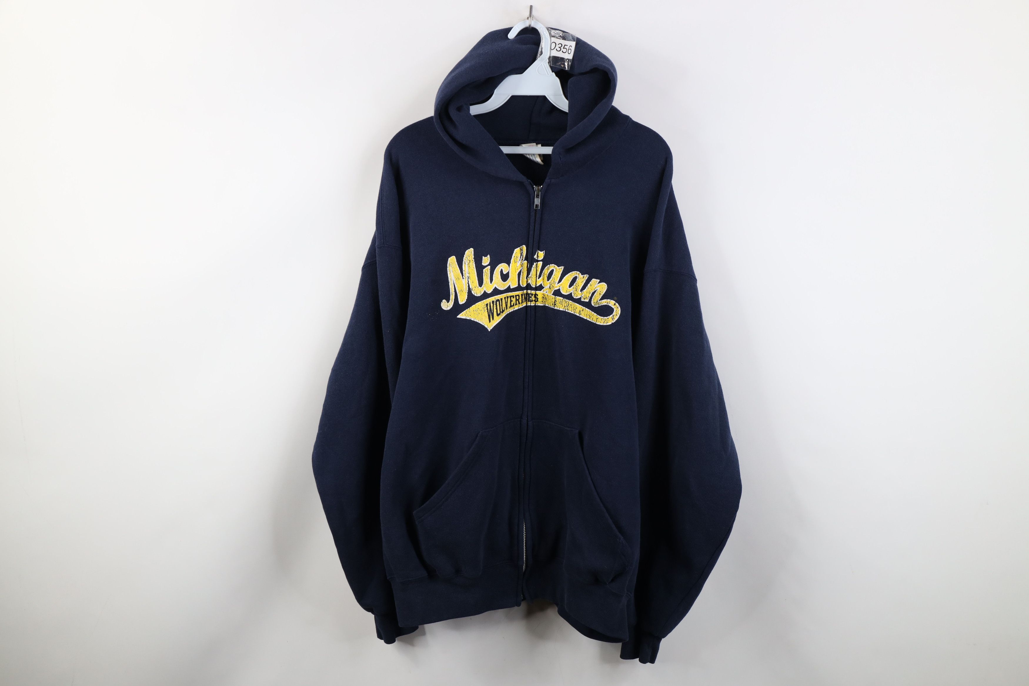 Vintage Vintage 90s University of Michigan Full Zip Sweatshirt Size US XL / EU 56 / 4 - 1 Thumbnail