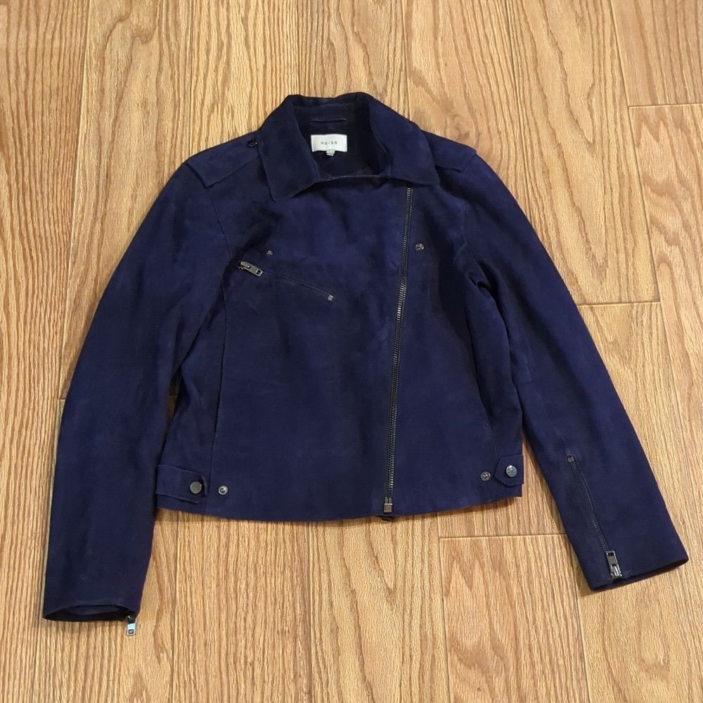 Reiss Reiss Santiago Suede Biker Jacket 100% goat leather size 6 Size M / US 6-8 / IT 42-44 - 3 Thumbnail
