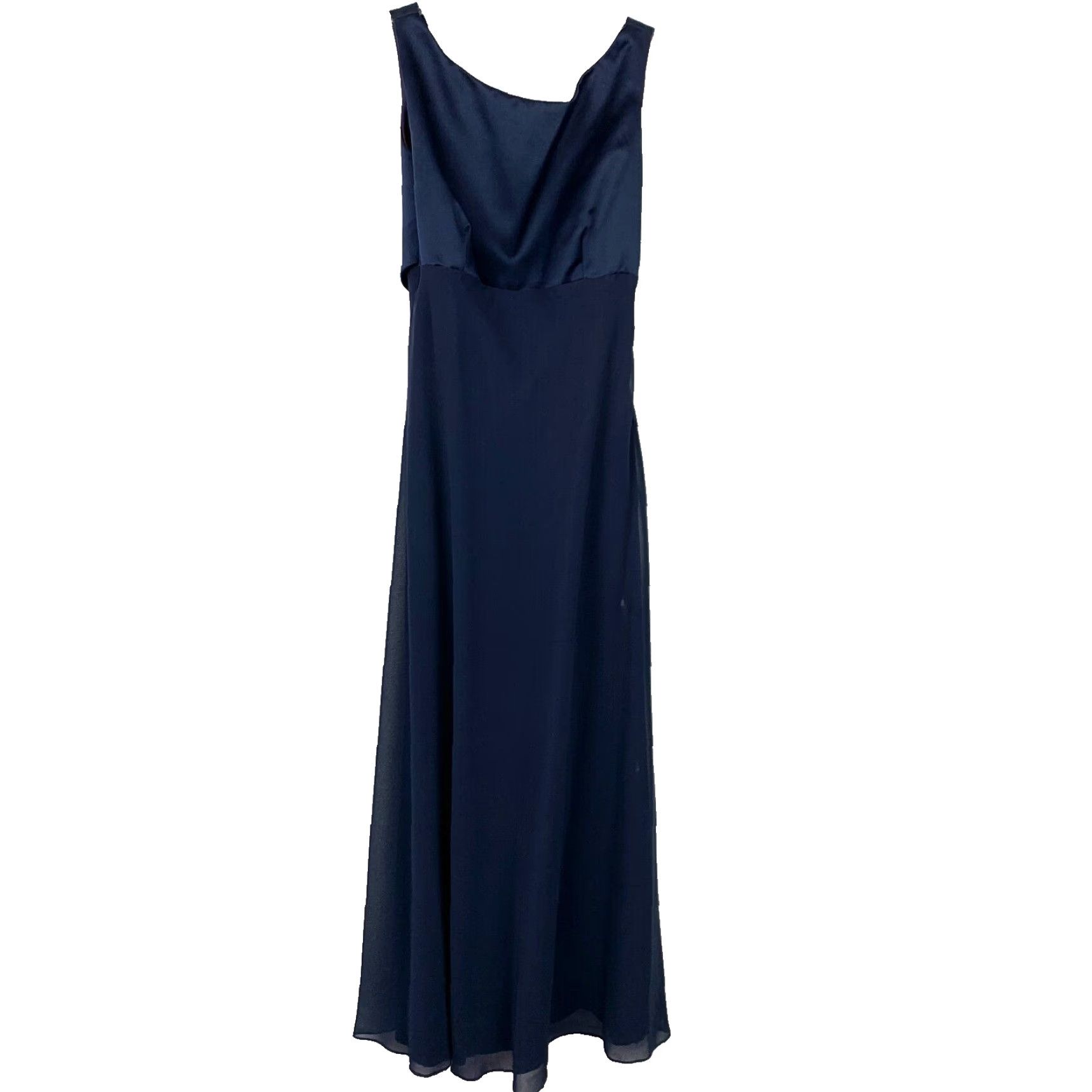 Vintage VINTAGE Michaelangelo Formal Maxi Dress Blue 90s 7/8 Sleeveless Wrap Back Chiffon Eveningwear Womens Size M / US 6-8 / IT 42-44 - 5 Thumbnail