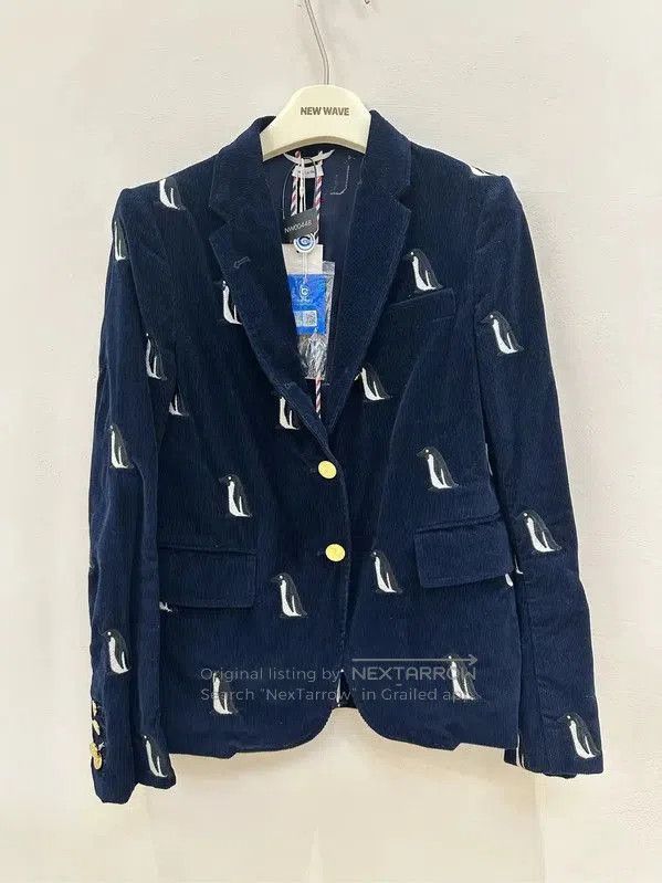 Thom Browne Thom Browne Navy Blue Cotton Long Sleeve Jacket . Size US S / EU 44-46 / 1 - 1 Thumbnail