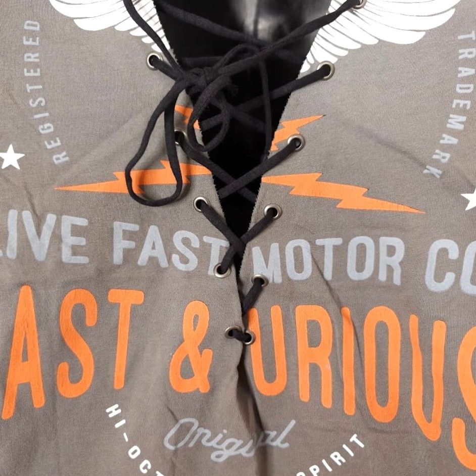 Affliction Affliction T Shirt Womens Size Small Gray Motor Parts FFW302 Lace Up Made In USA Size S / US 4 / IT 40 - 5 Thumbnail