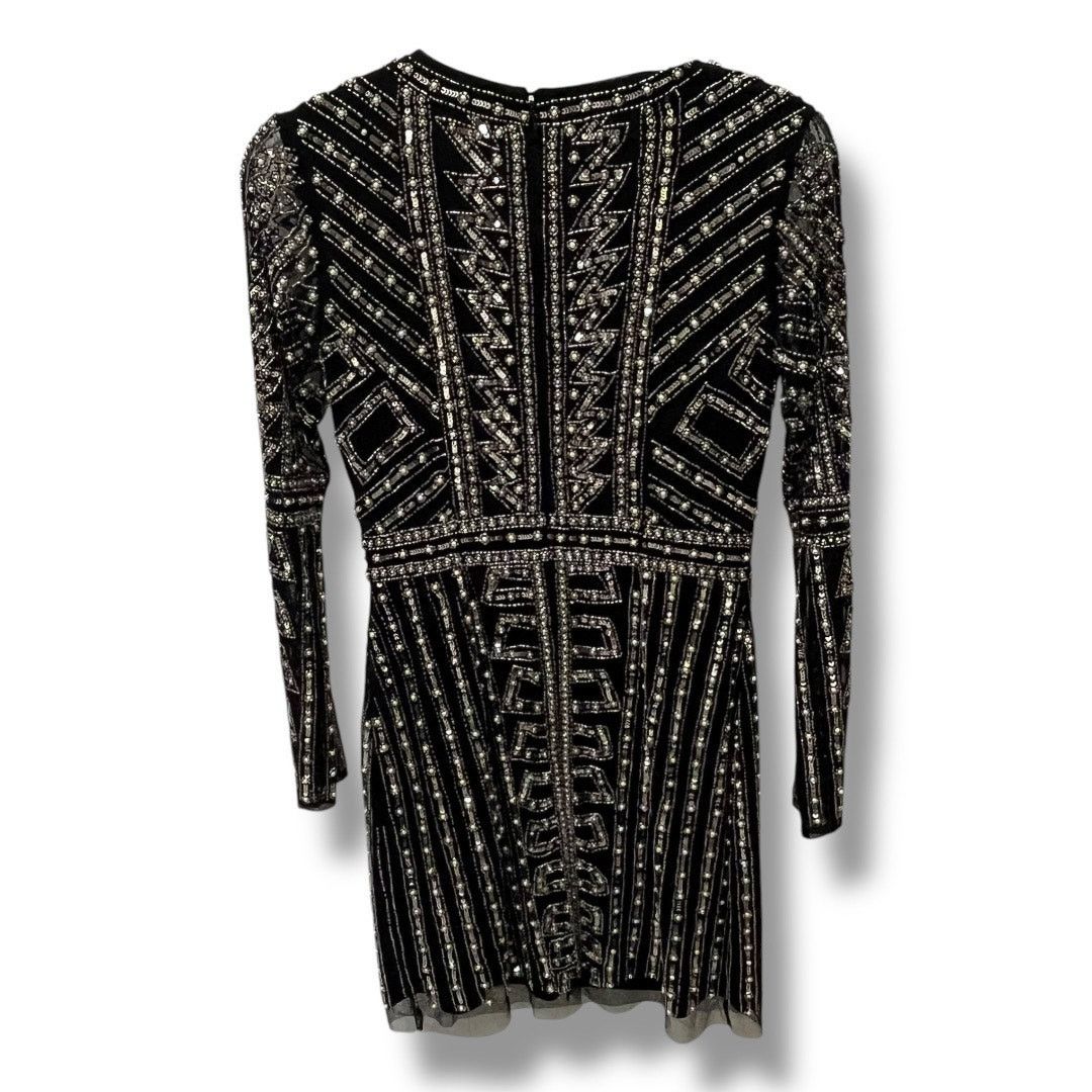 Gianni Bini Black Dani Pearl Silver Sequin Dress