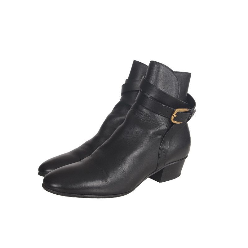 Gucci All-Leather Black Ankle Boots 0079