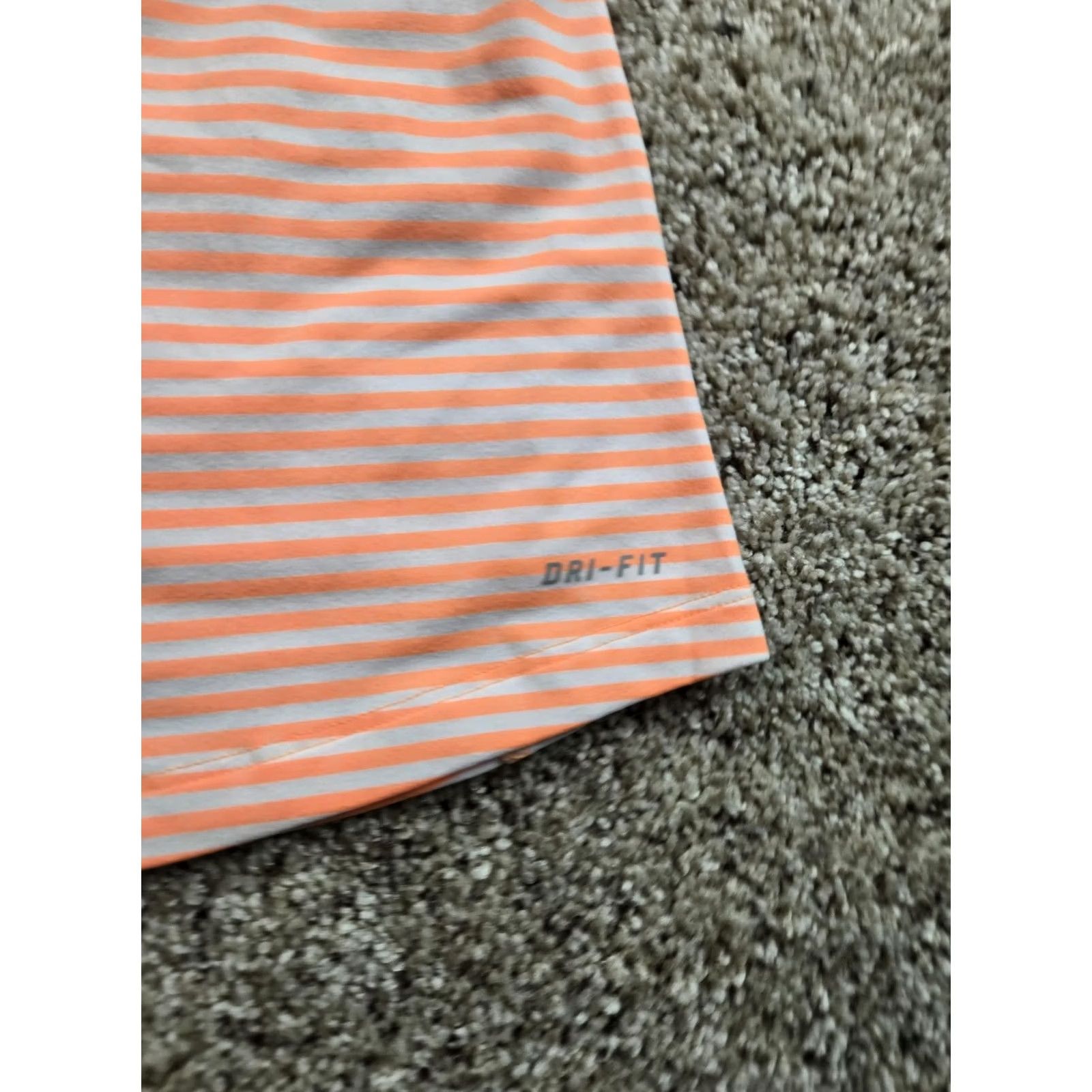 Nike Nike Dri-FIT Pullover Shirt Womens M Orange Stripe 1/4 Zip Running Top Size M / US 6-8 / IT 42-44 - 7 Thumbnail