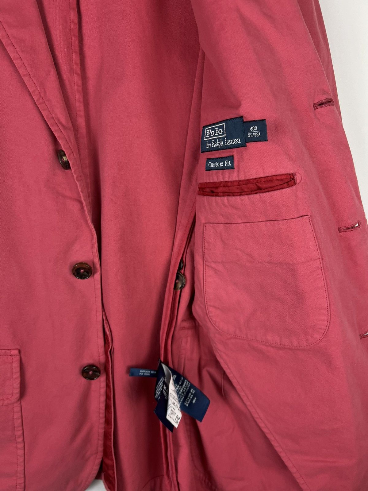 Polo Ralph Lauren Polo Ralph Lauren Pink Cotton Blazer Custom Fit Size US S / EU 44-46 / 1 - 7 Thumbnail