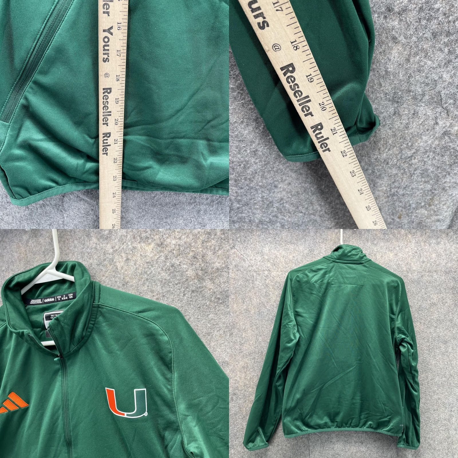 Adidas VINTAGE adidas Jacket Women Medium Green 1/2 Zip Miami Hurricanes Track Pullover Size M / US 6-8 / IT 42-44 - 8 Thumbnail
