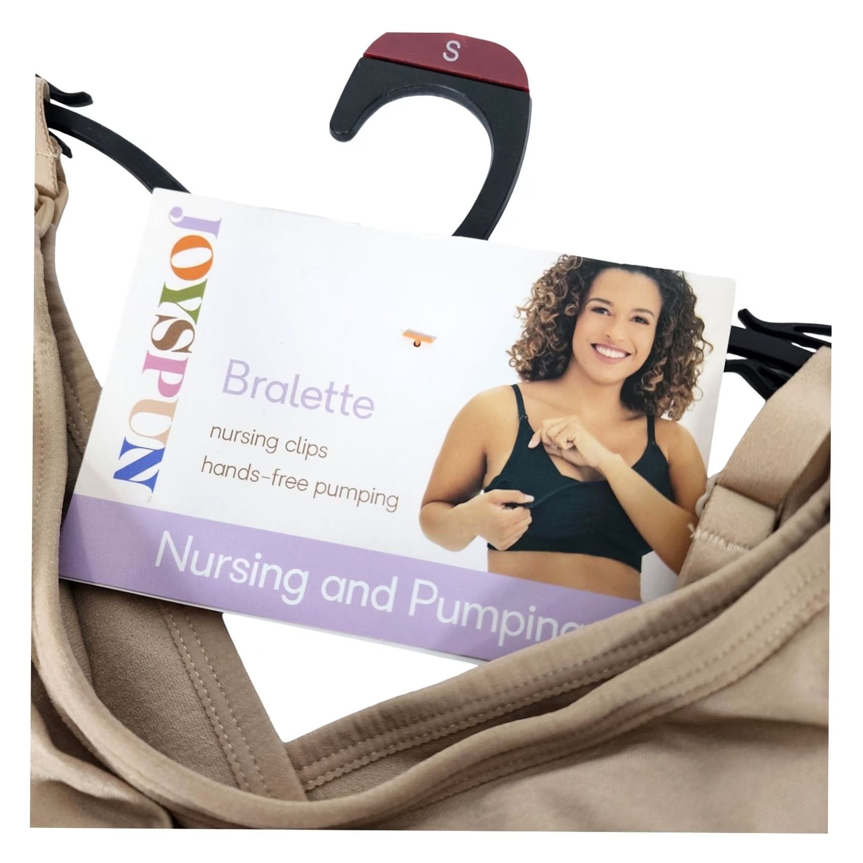 Vintage Joyspun Maternity Nursing & Pumping Bralette 2 Pack Black Beige Small NWT Size ONE SIZE - 5 Thumbnail