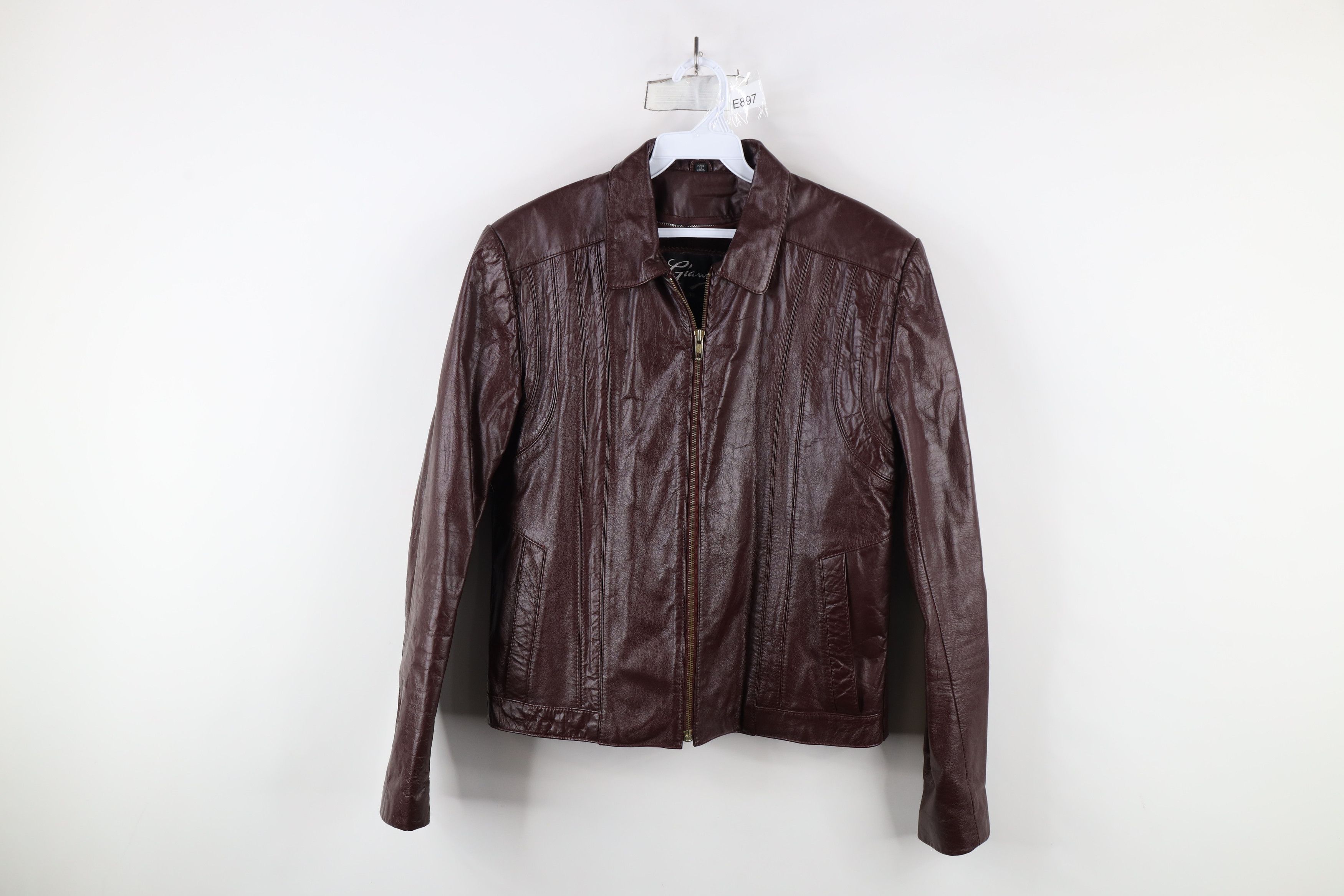 Vintage Vintage 80s 90s Streetwear Leather Jacket Oxblood Red Size S / US 4 / IT 40 - 1 Thumbnail